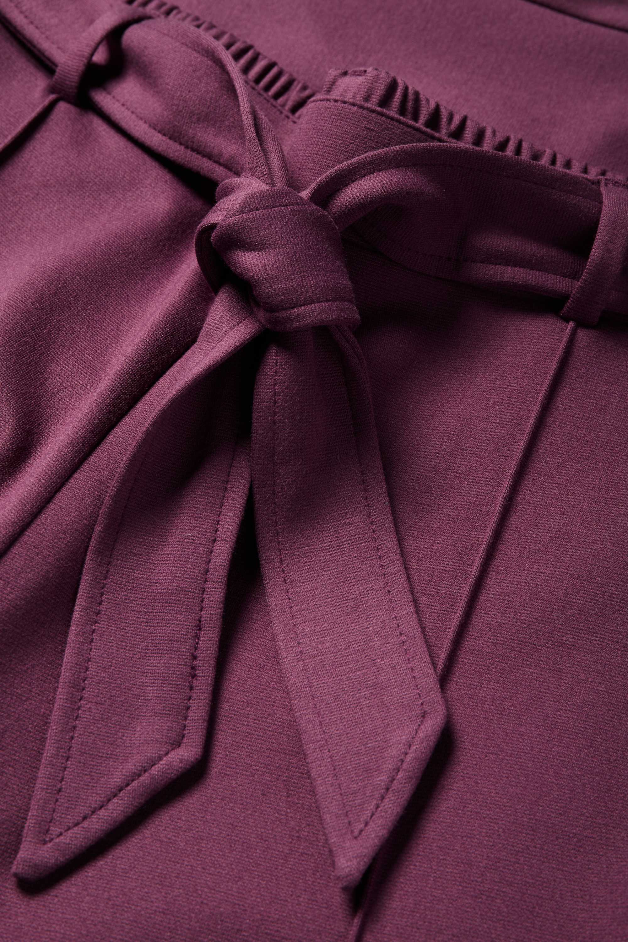 Jersey trousers - mid-rise waist - flared fit purple