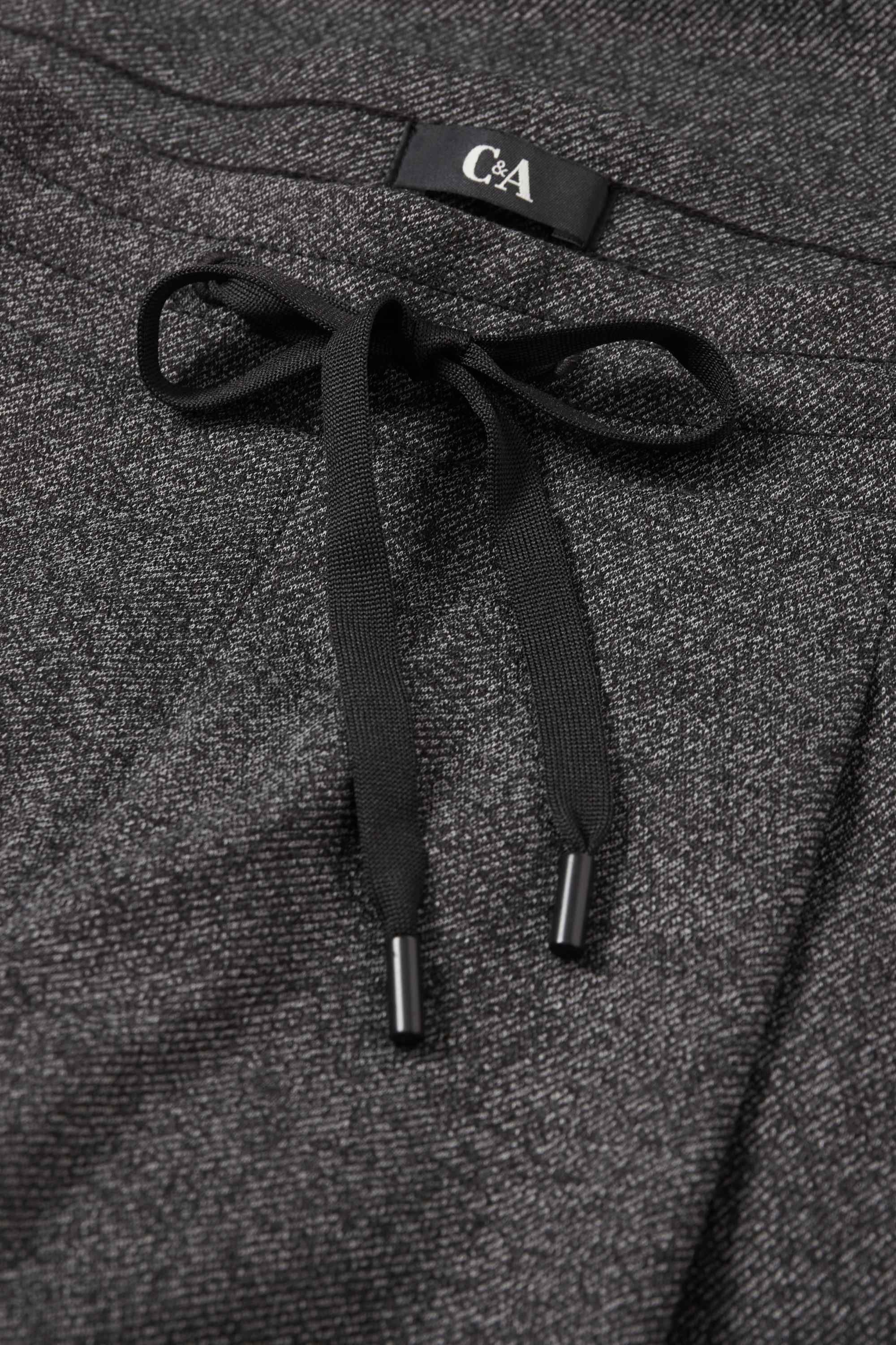 Cloth trousers - mid-rise waist - tapered fit dark gray