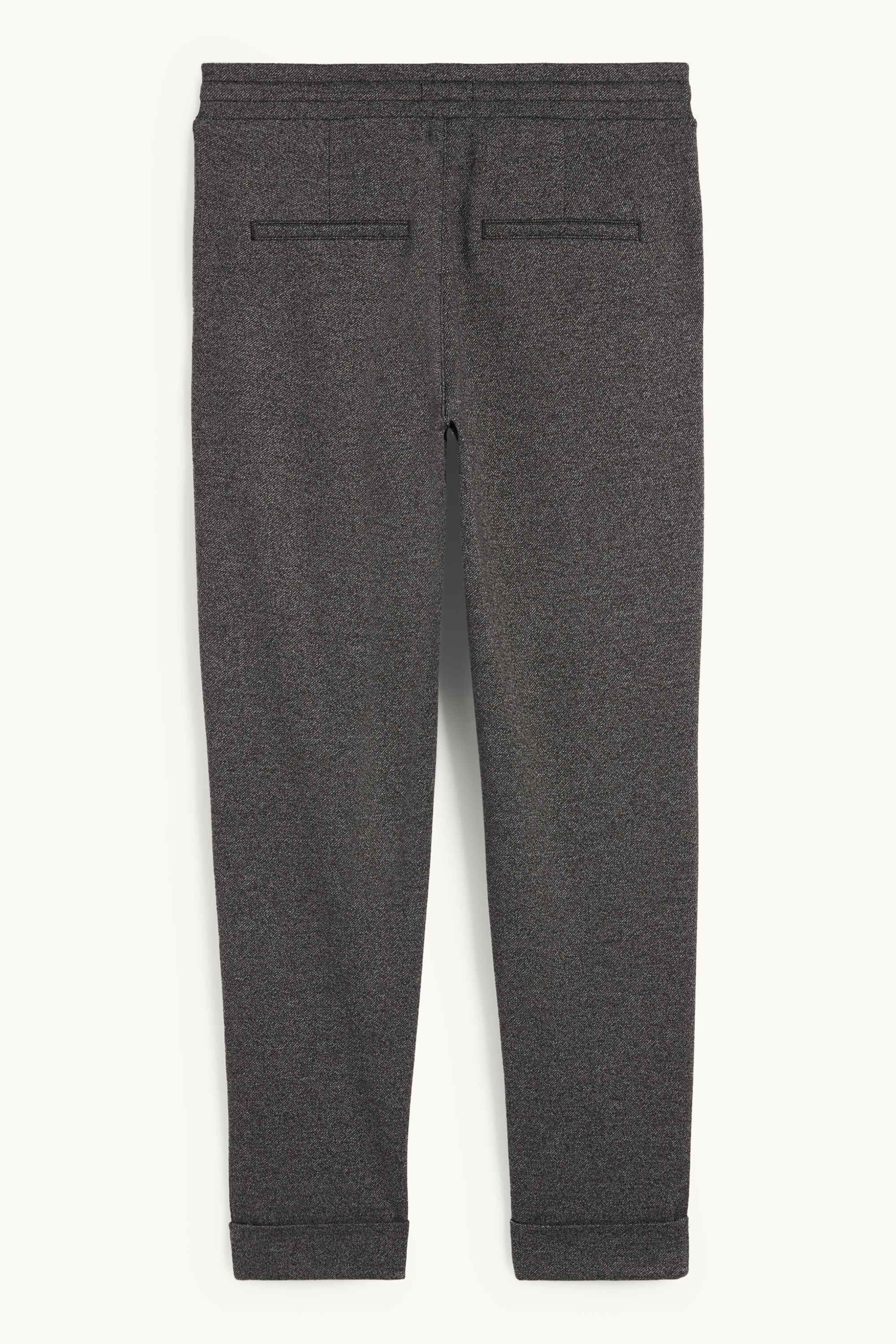 Cloth trousers - mid-rise waist - tapered fit gray-brown