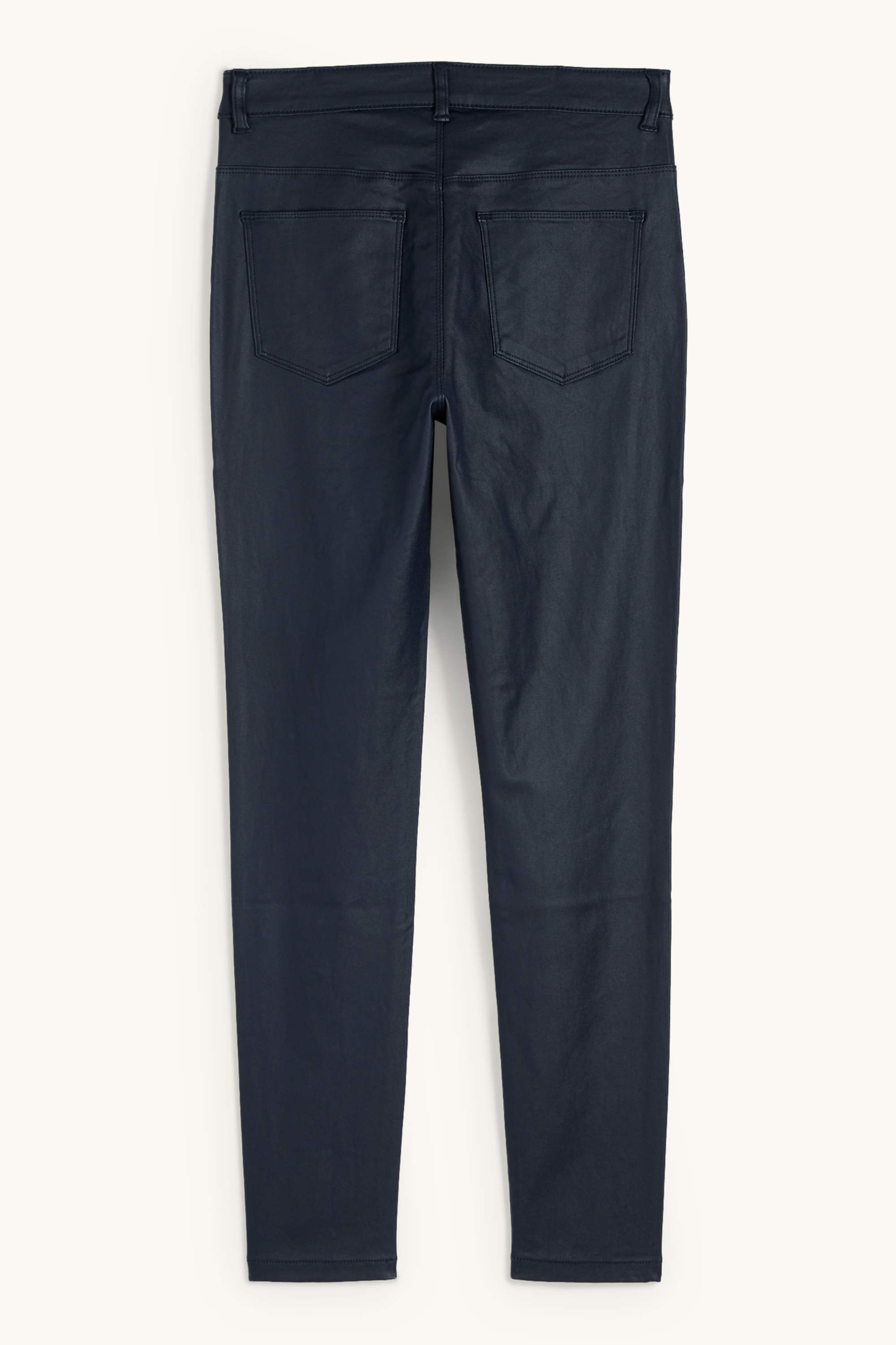 Trousers - high waist - skinny fit - shiny dark blue (7)