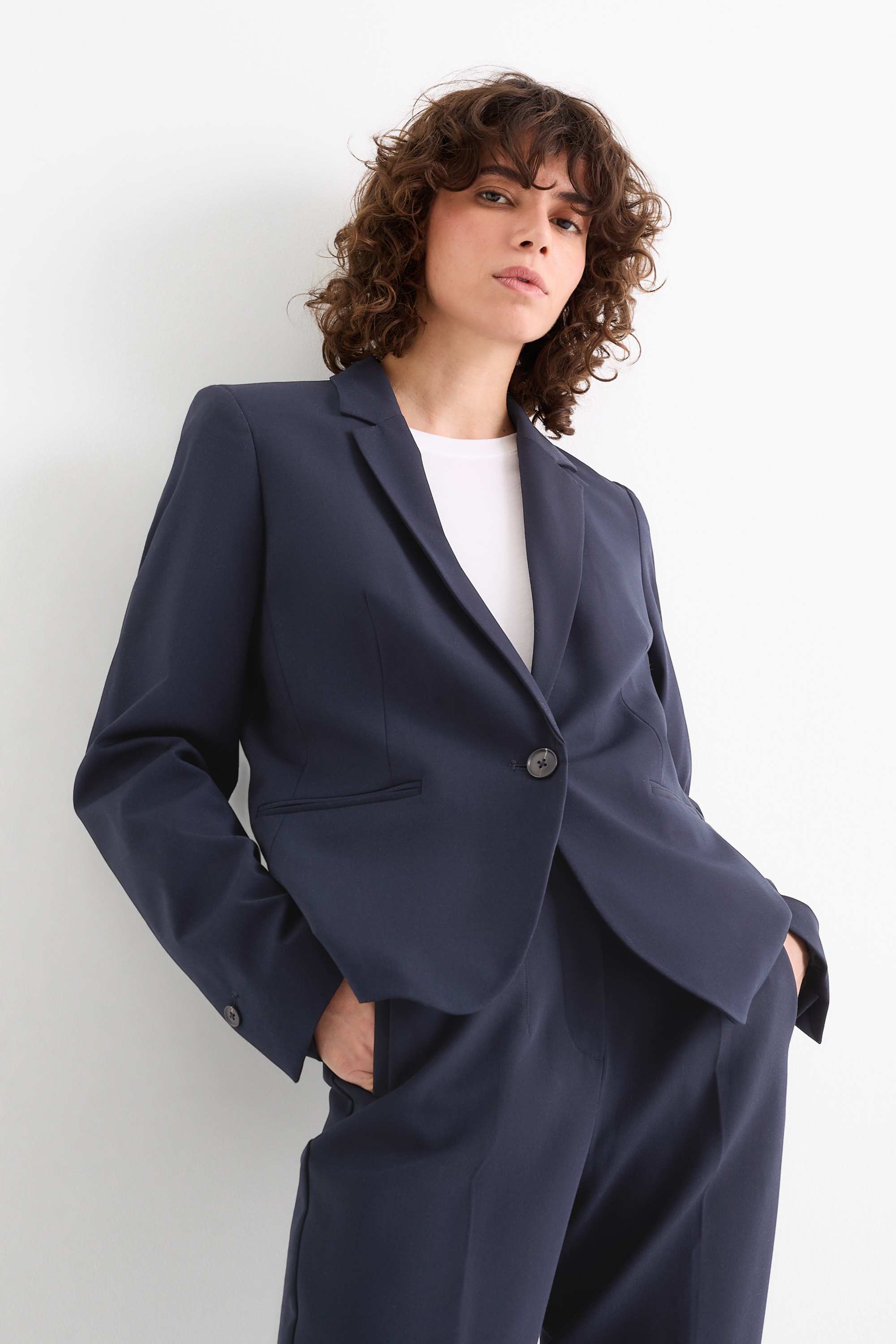 Business blazer - fitted dark blue
