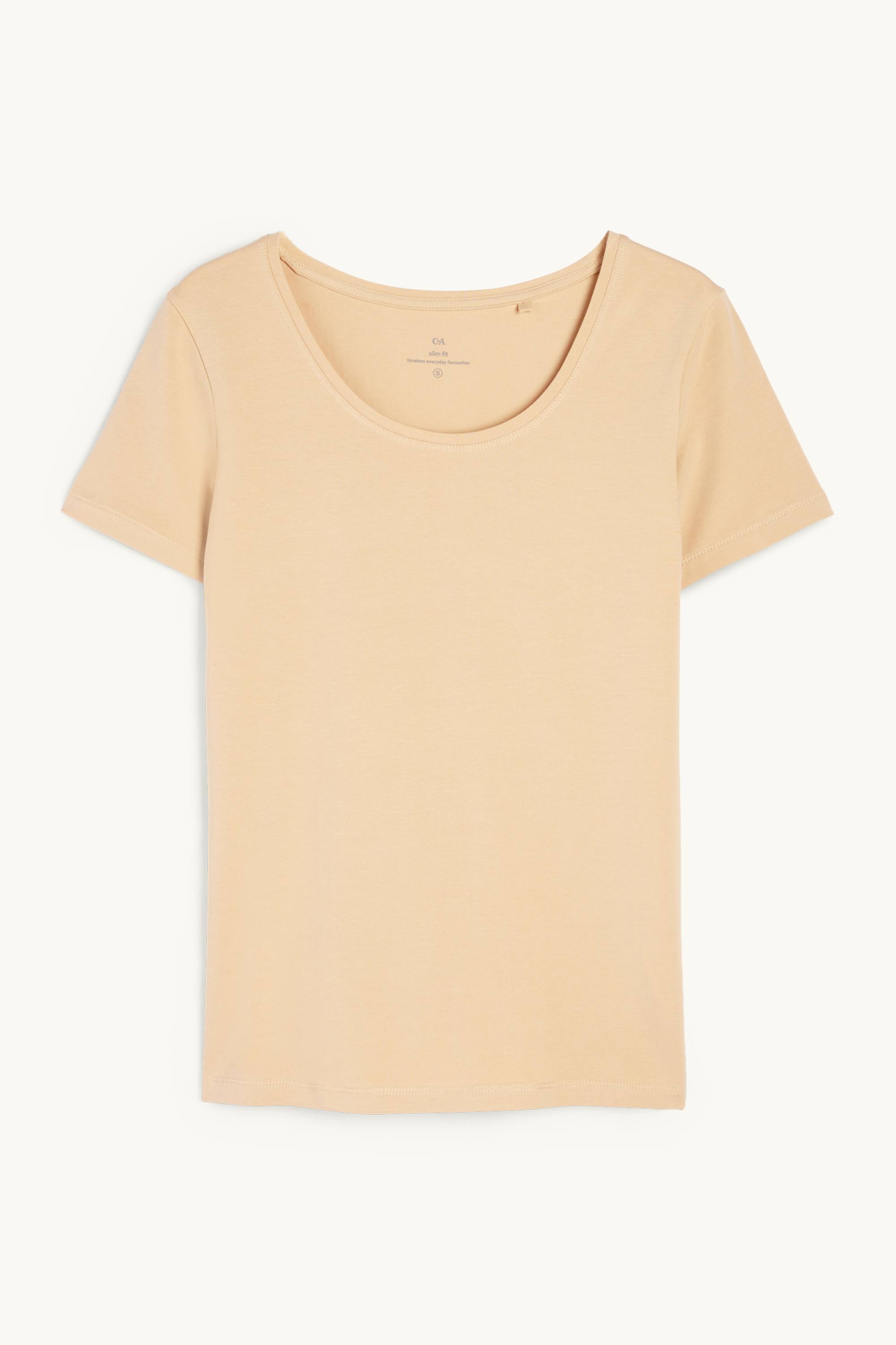T-shirt - slim fit beige