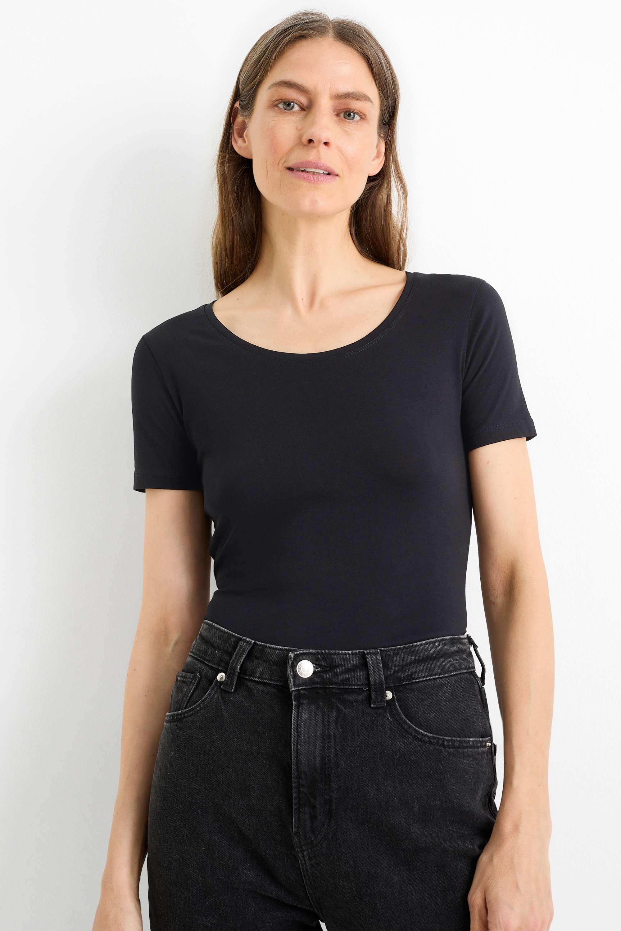T-shirt - slim fit black