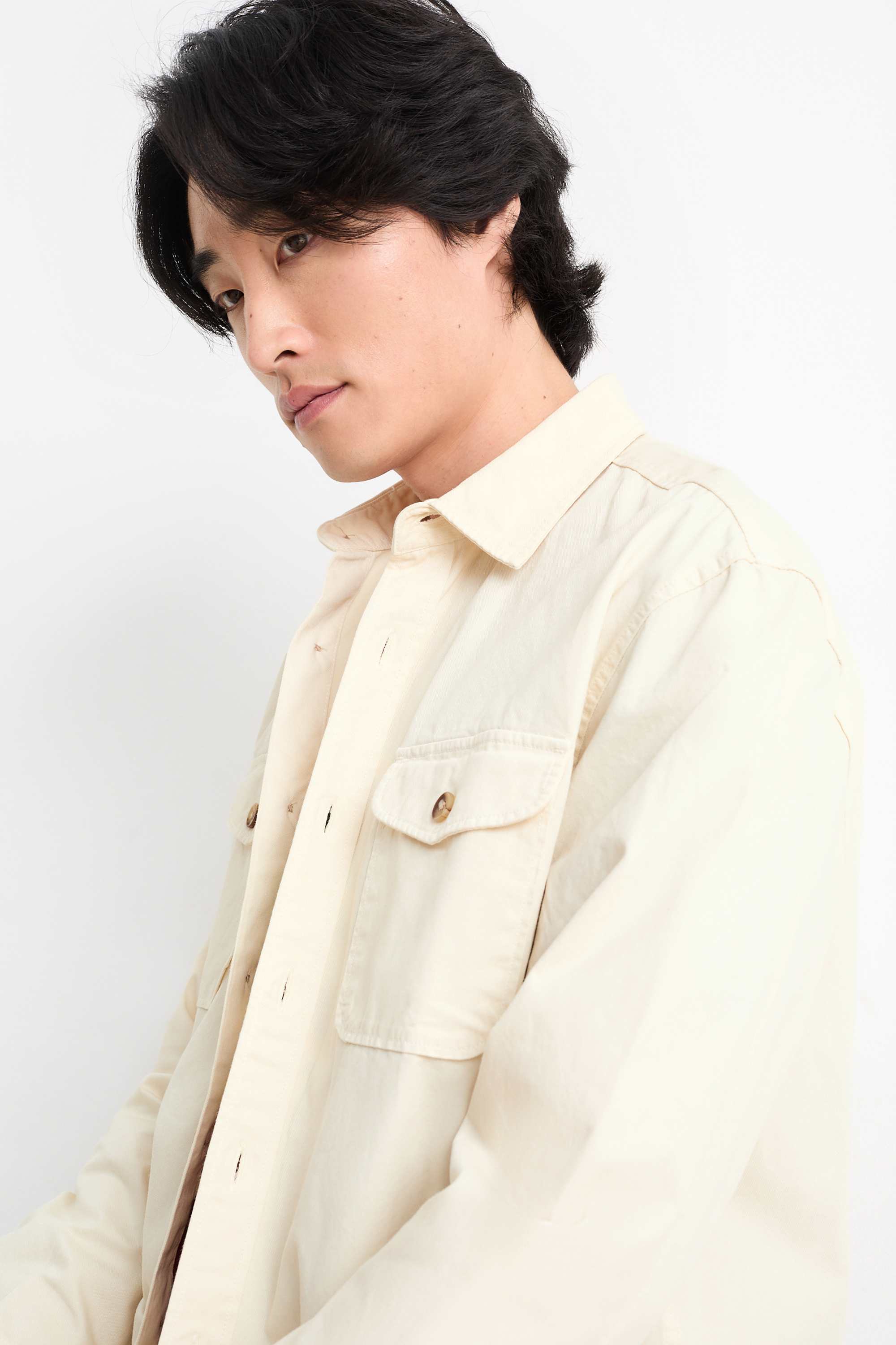 Shirt - regular fit - kent collar cremewhite
