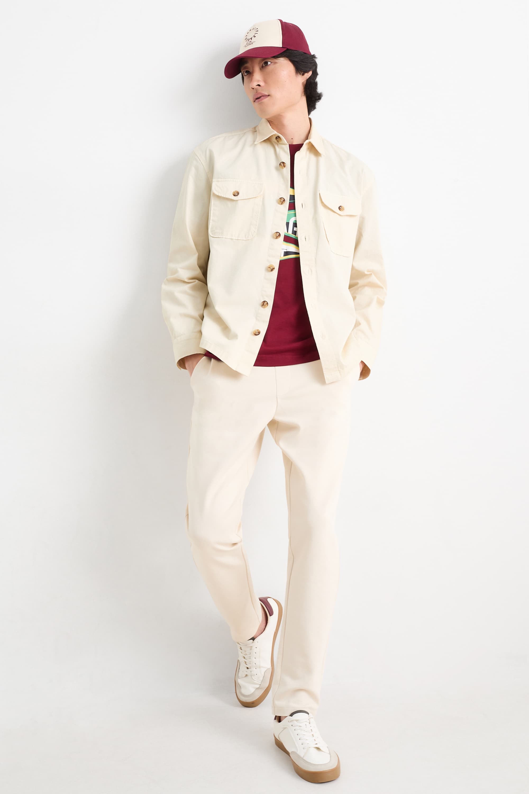 Shirt - regular fit - kent collar cremewhite