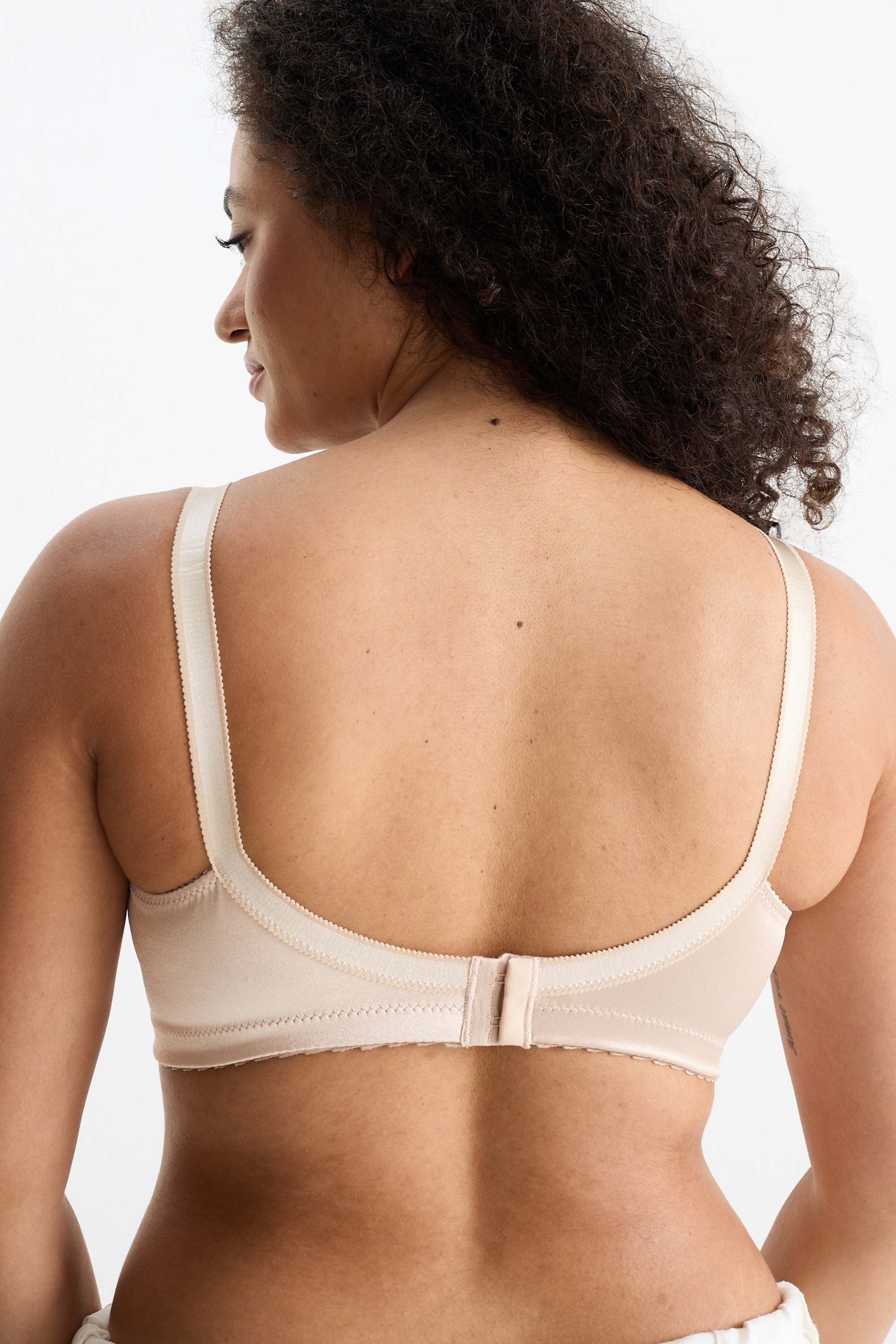 Non-wired minimiser bra - shiny beige