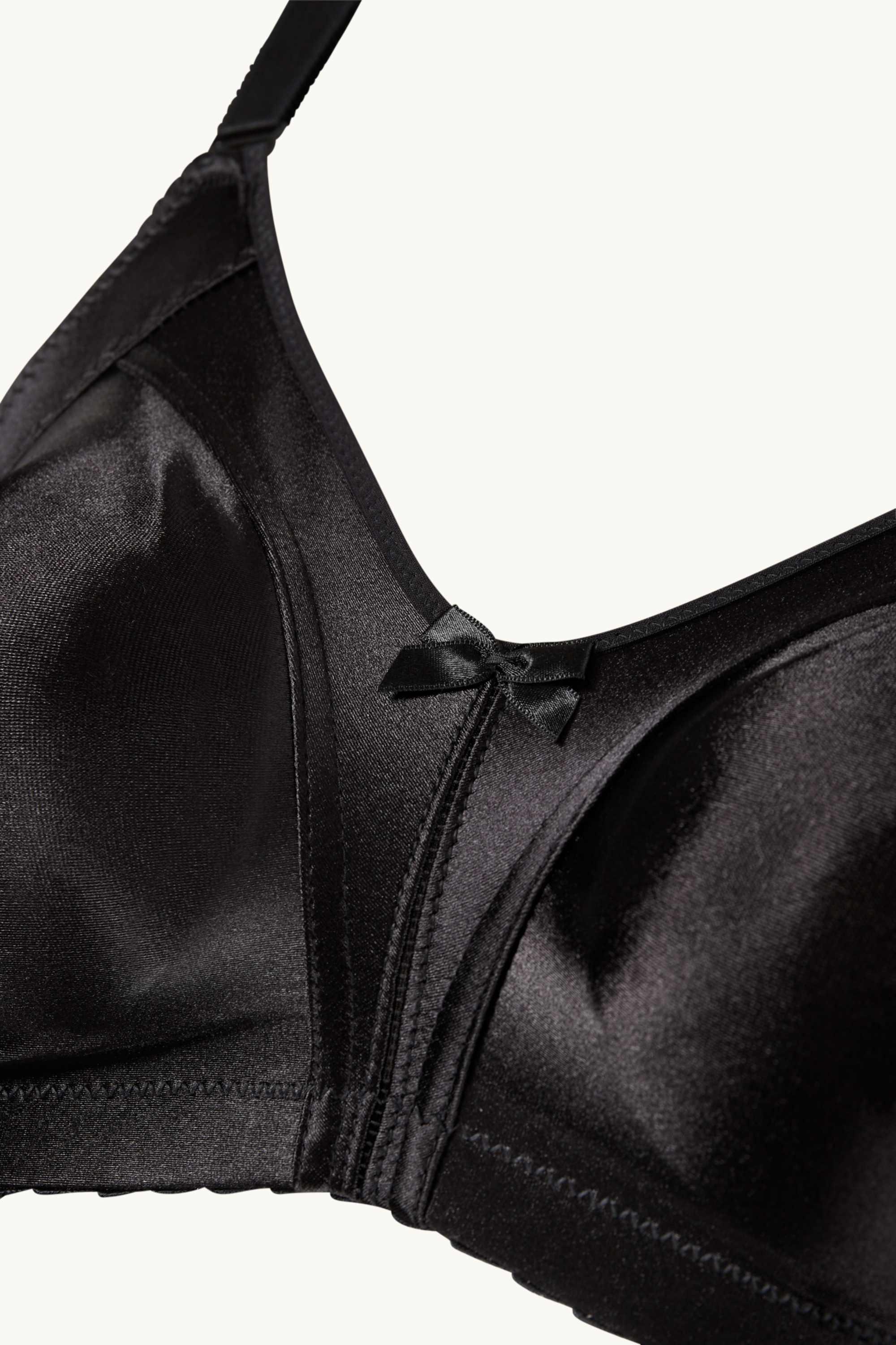 Non-wired minimiser bra - shiny black