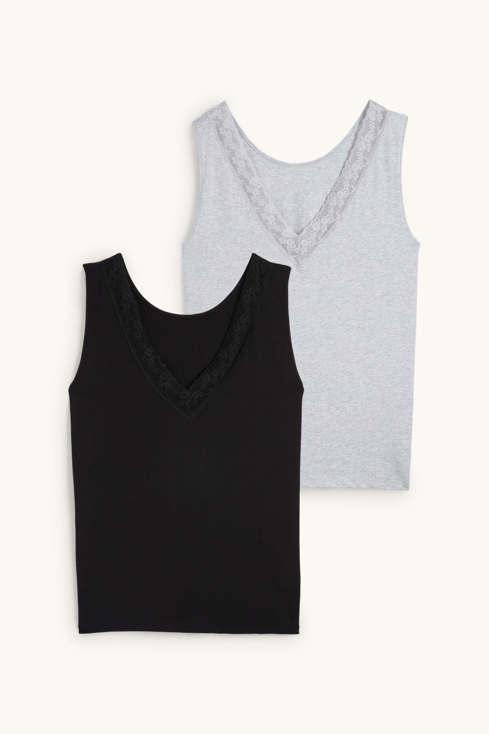 Multipack of 2 - camisole gray / black