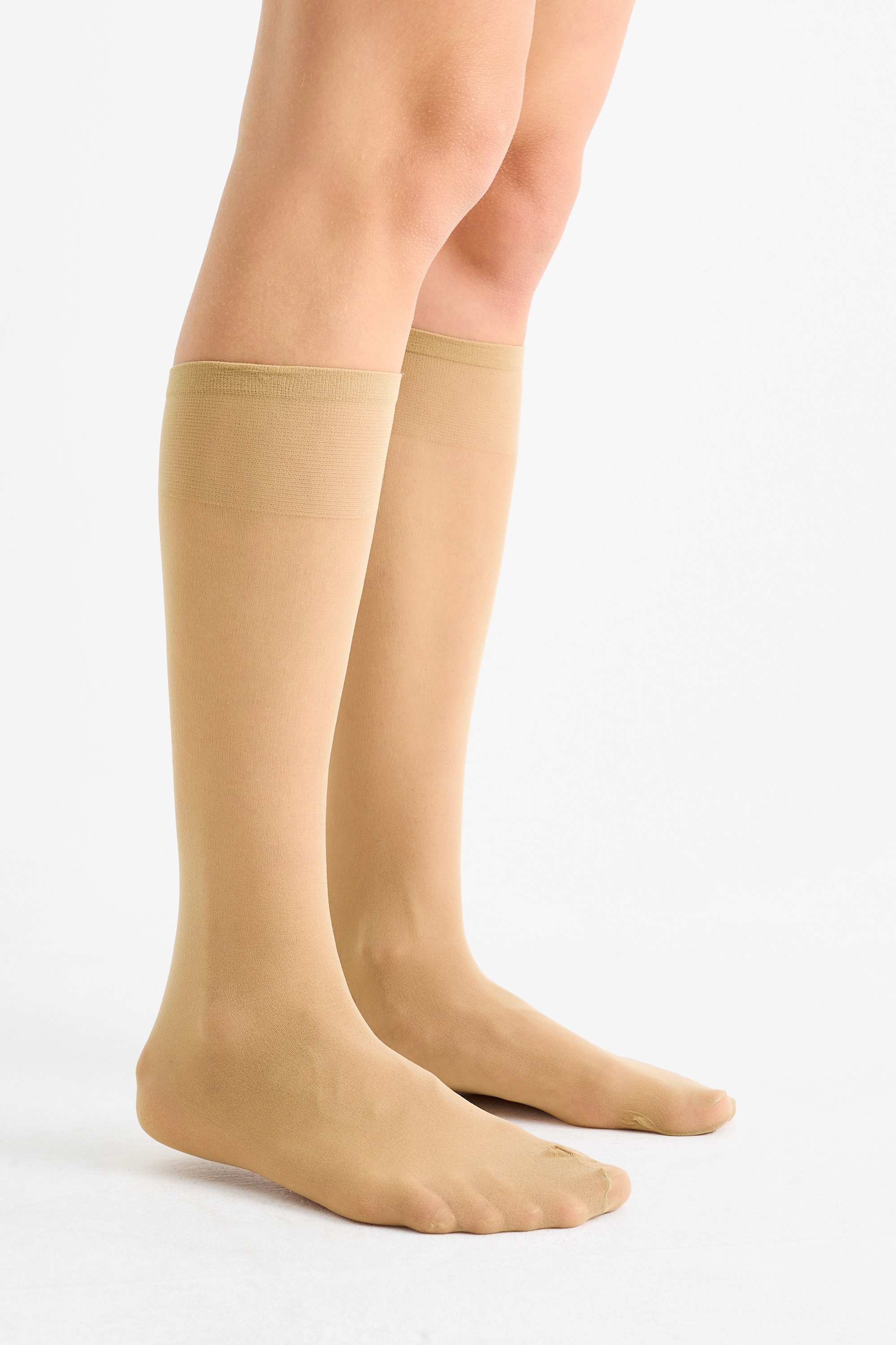 Multipack of 6 - sheer knee-highs - 20 denier beige (2)