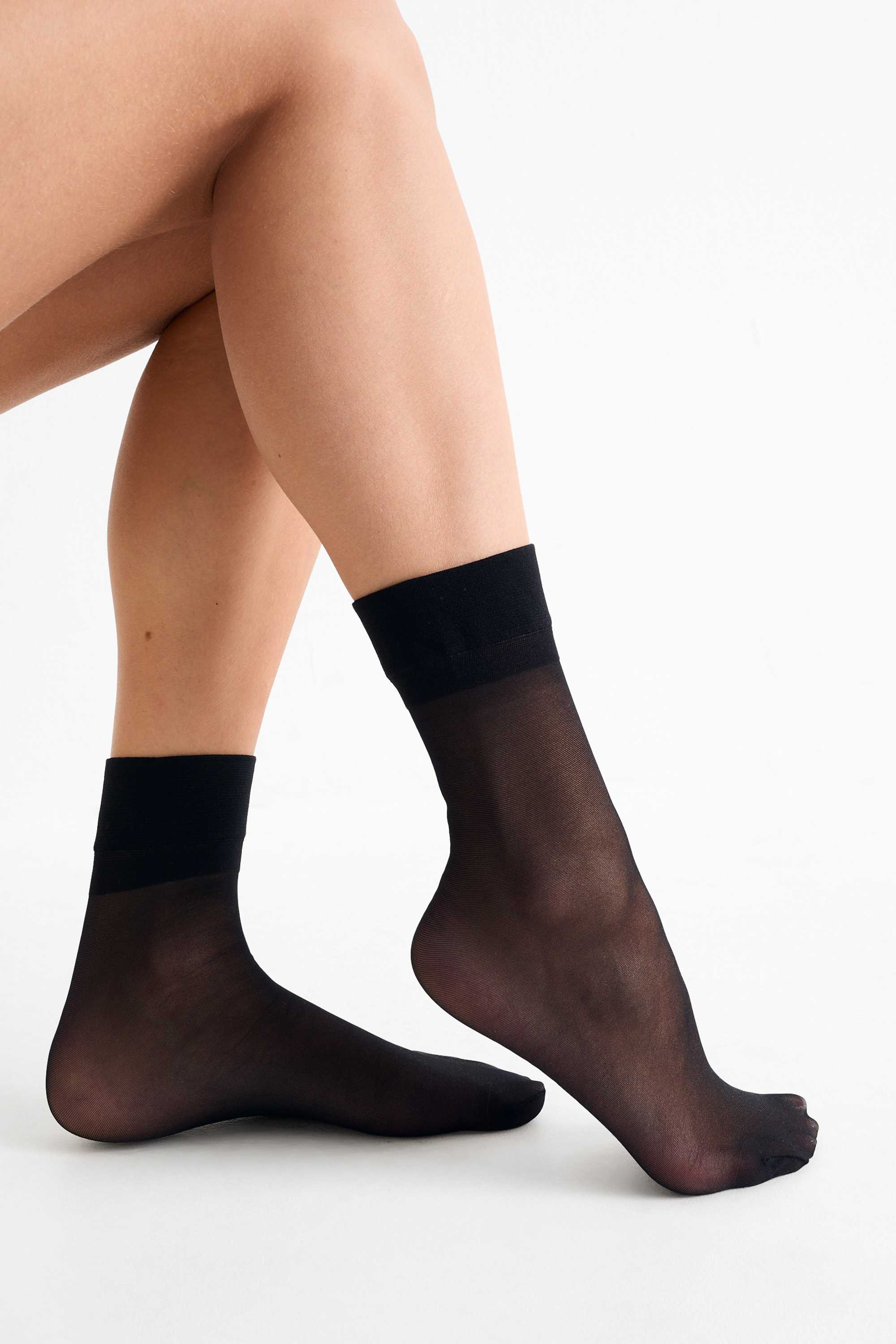 Multipack of 3 - sheer ankle socks - LYCRA® - 20 denier black