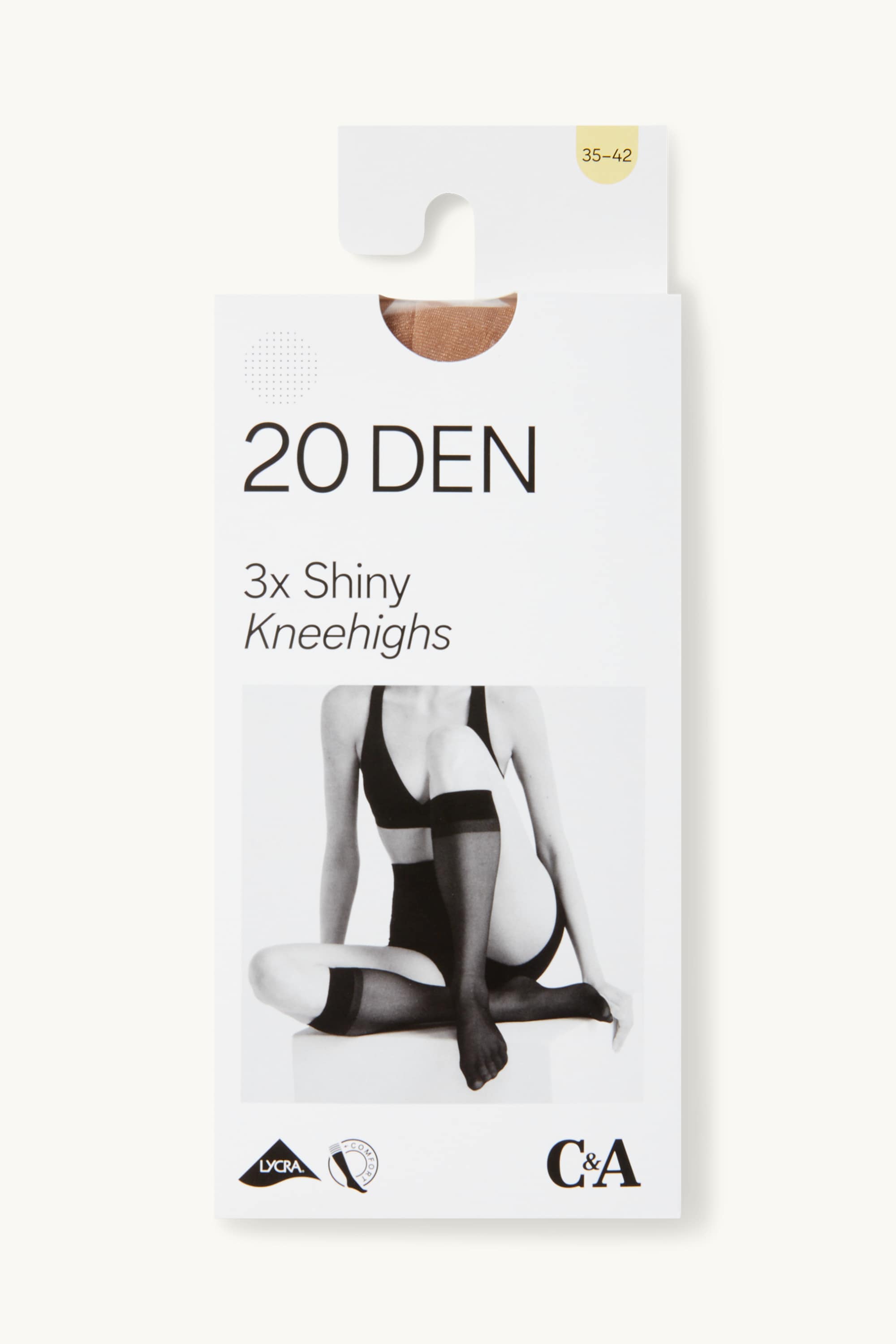 Multipack of 3 - sheer knee-highs - LYCRA® - 20 denier brown