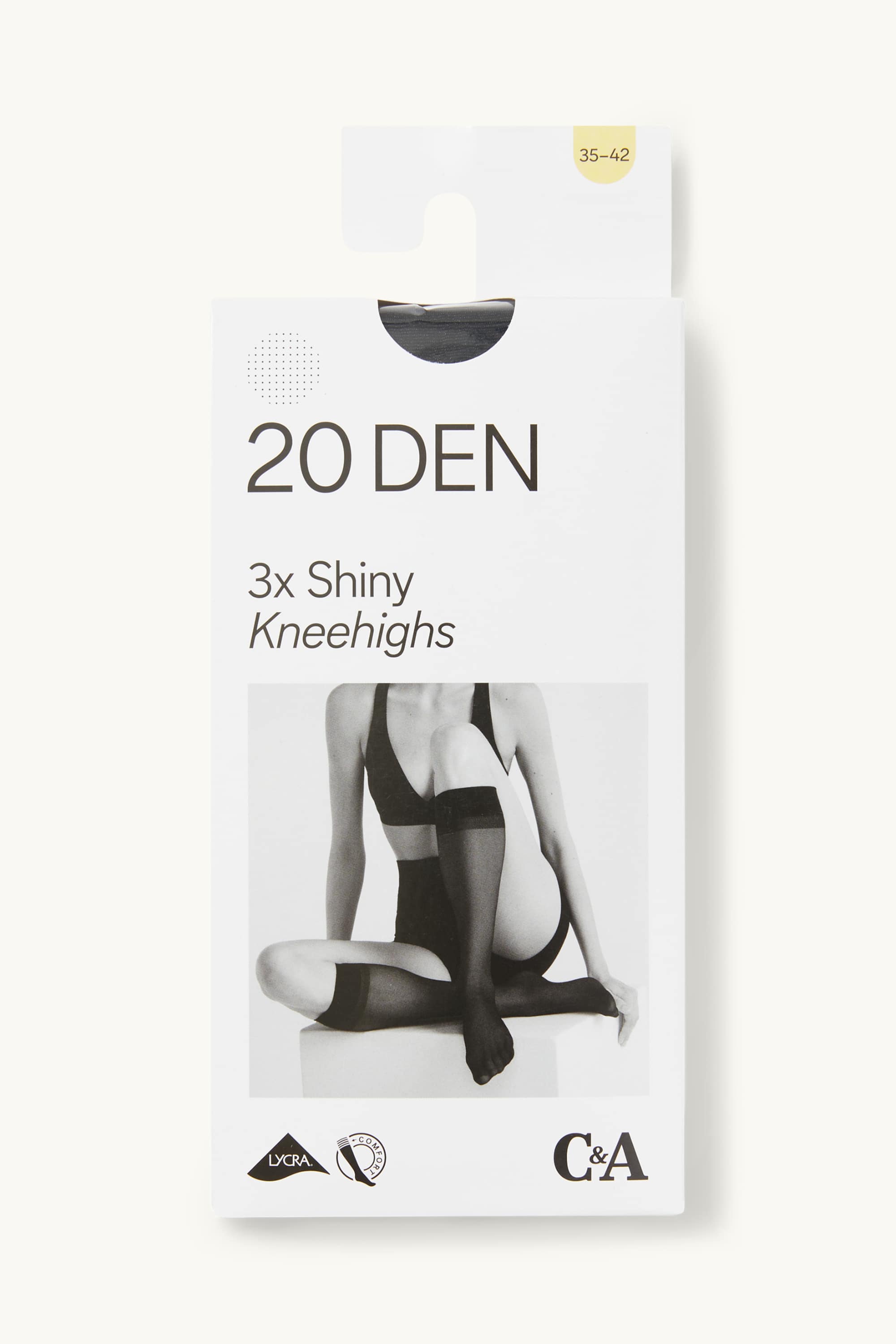 Multipack of 3 - sheer knee-highs - LYCRA® - 20 denier black