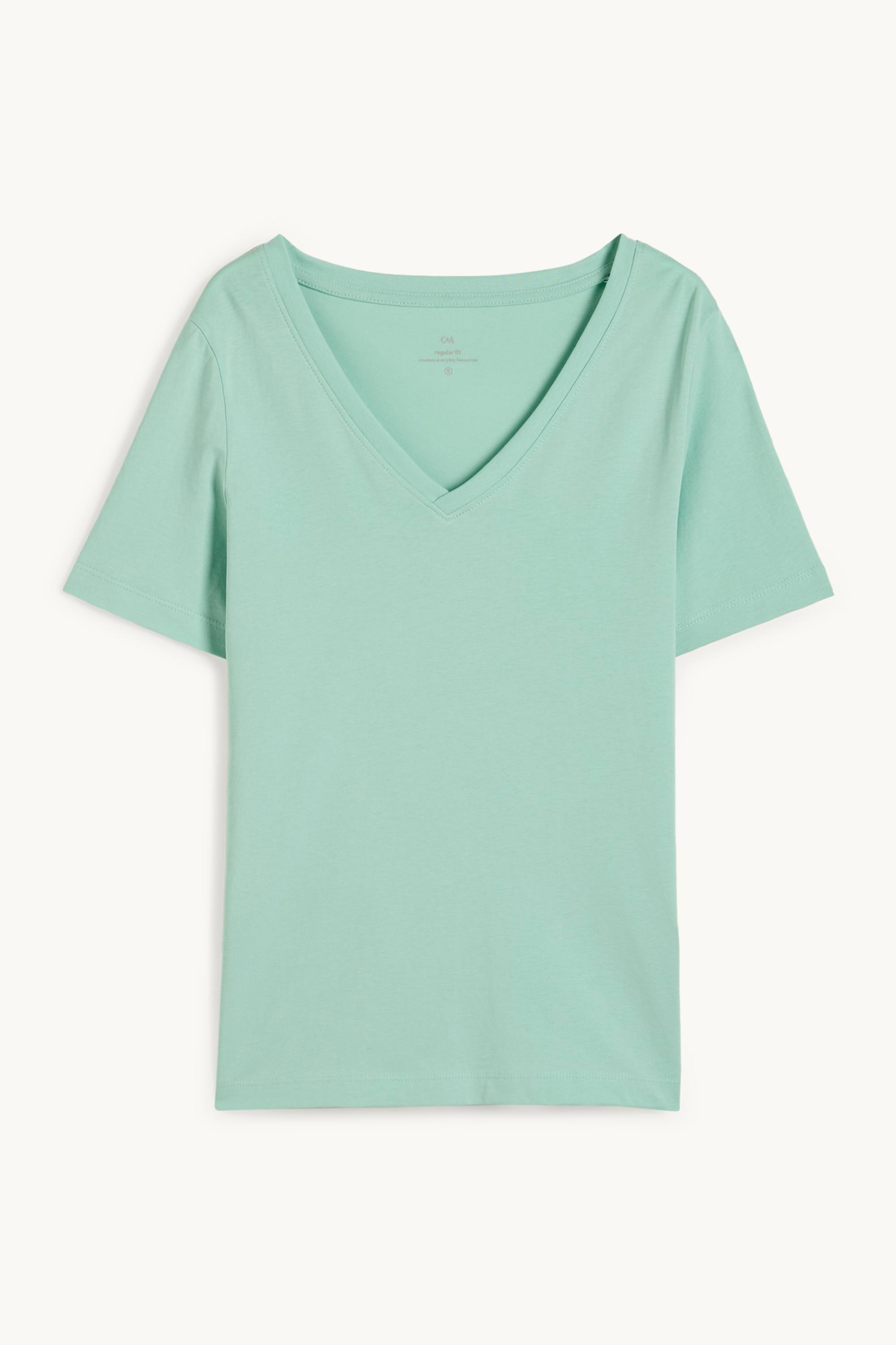 V-neck T-shirt - regular fit mint green