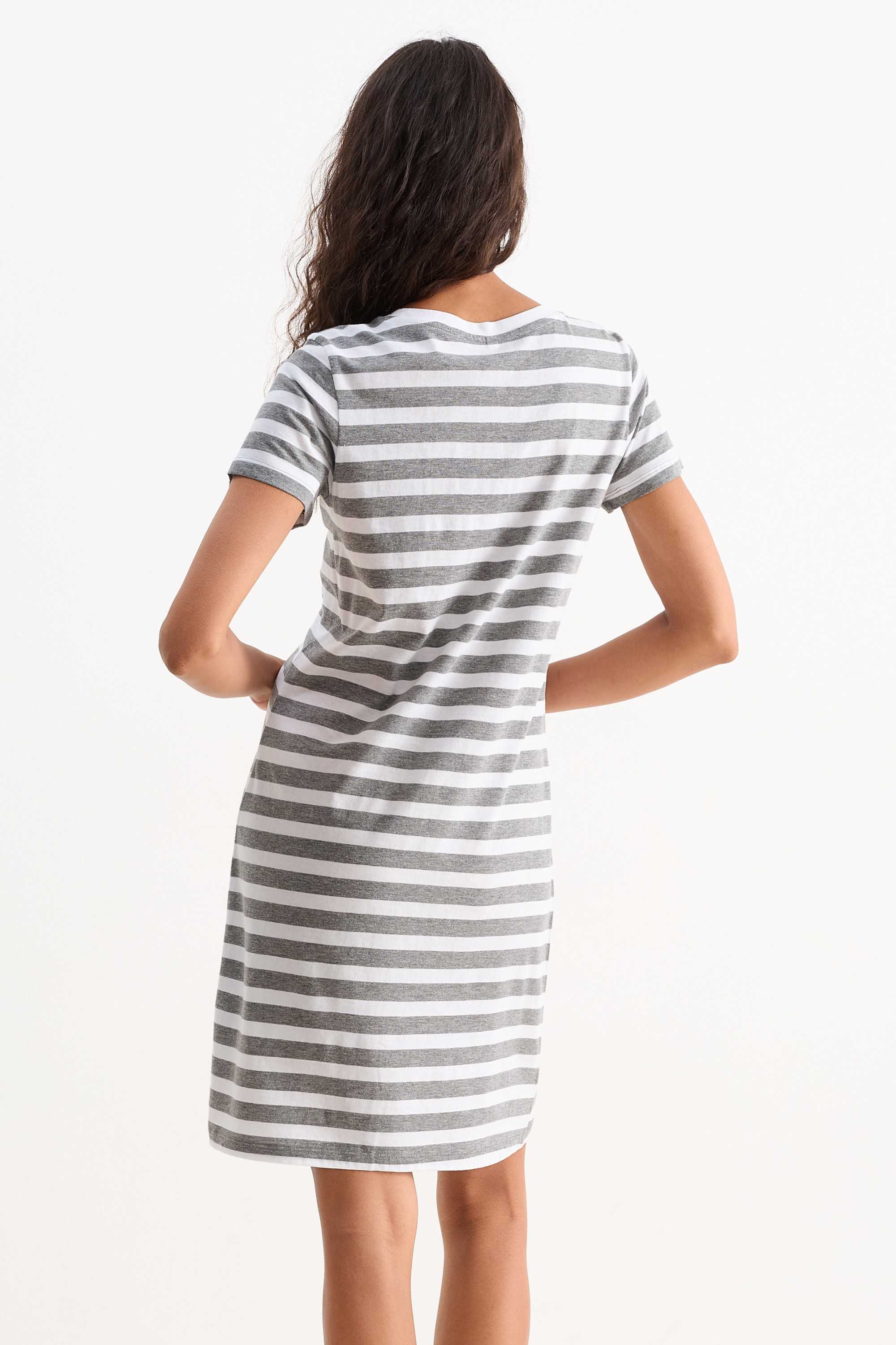 Nightdress - Mickey Mouse - striped gray