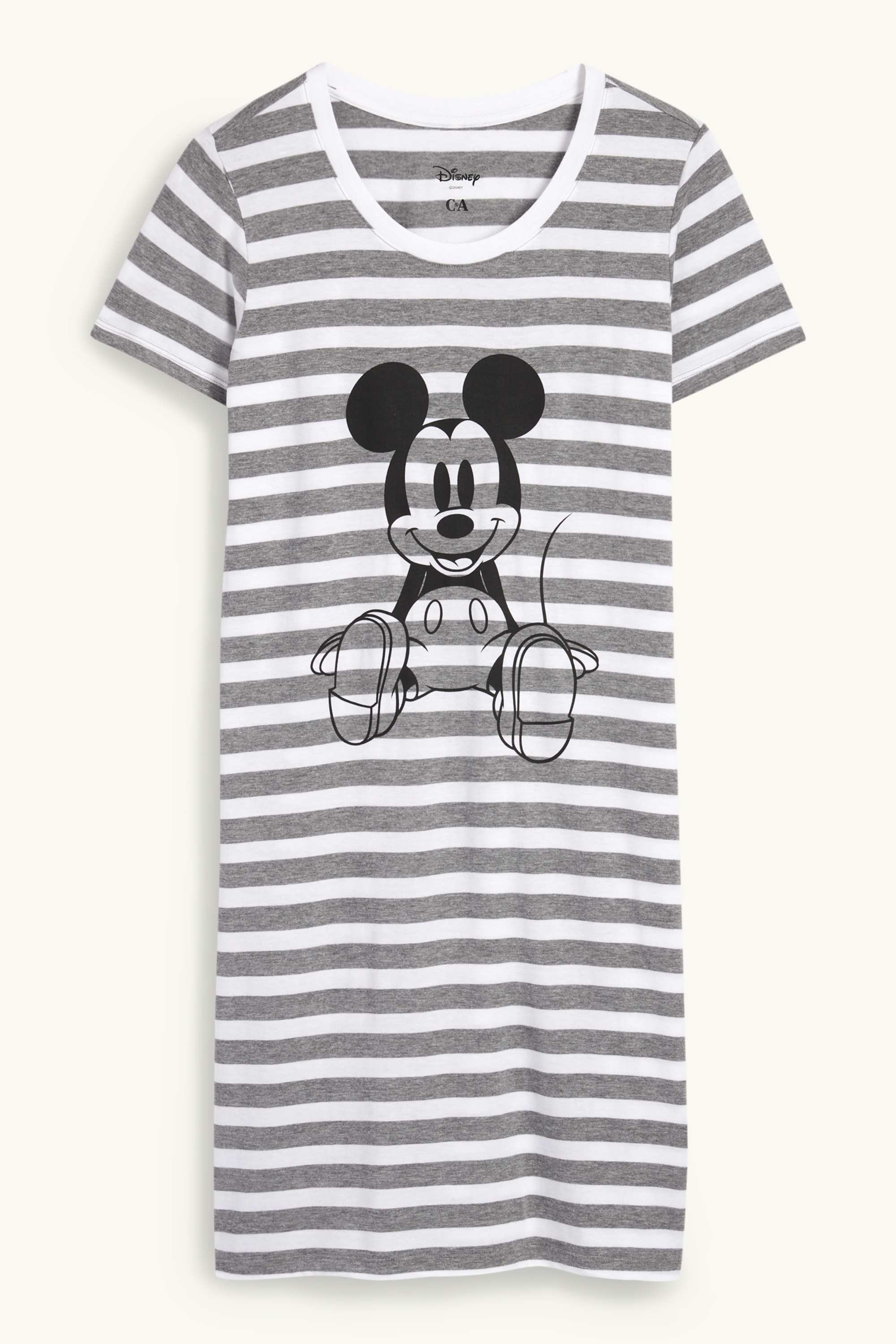 Nightdress - Mickey Mouse - striped gray