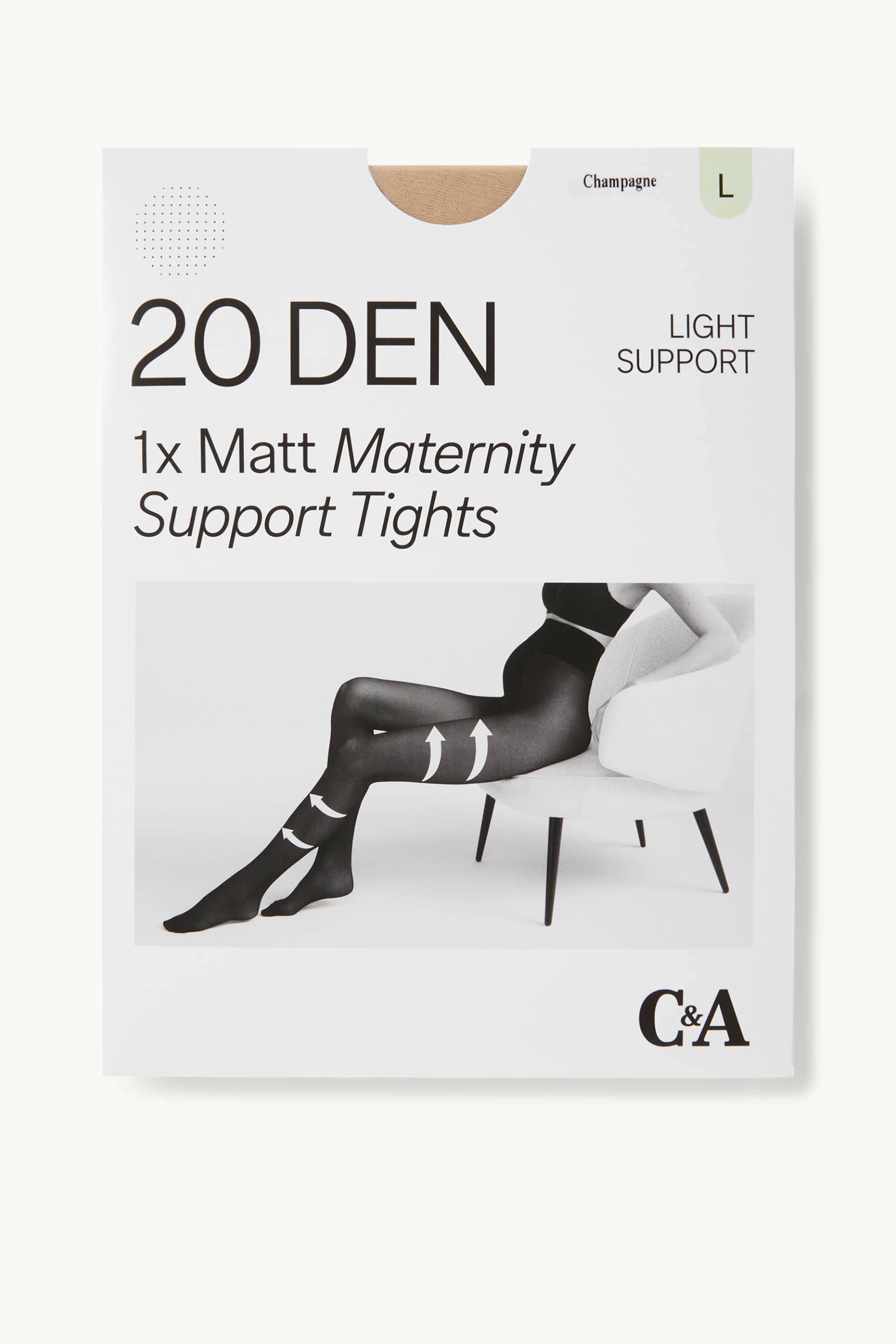 Maternity tights - 20 denier champagne coloured