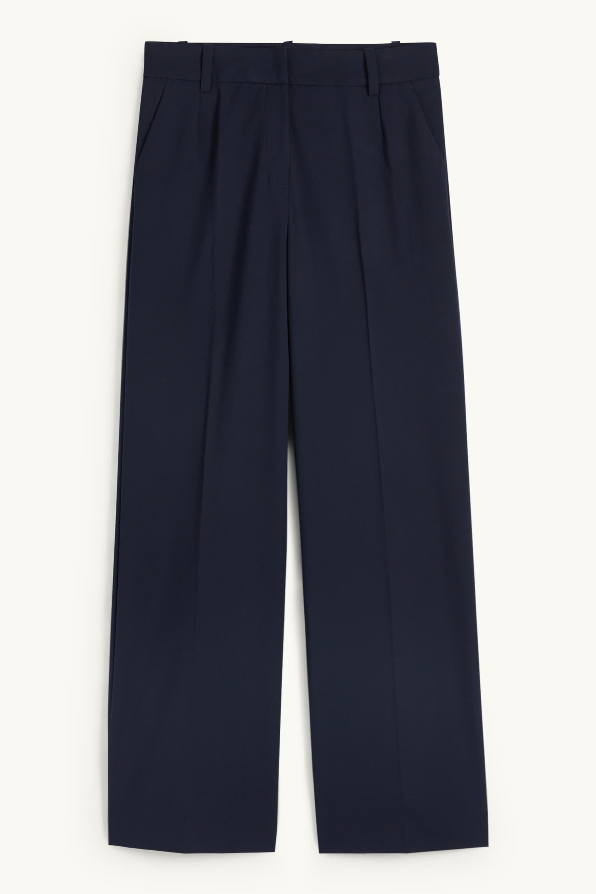 Business trousers - high waist - wide leg dark blue
