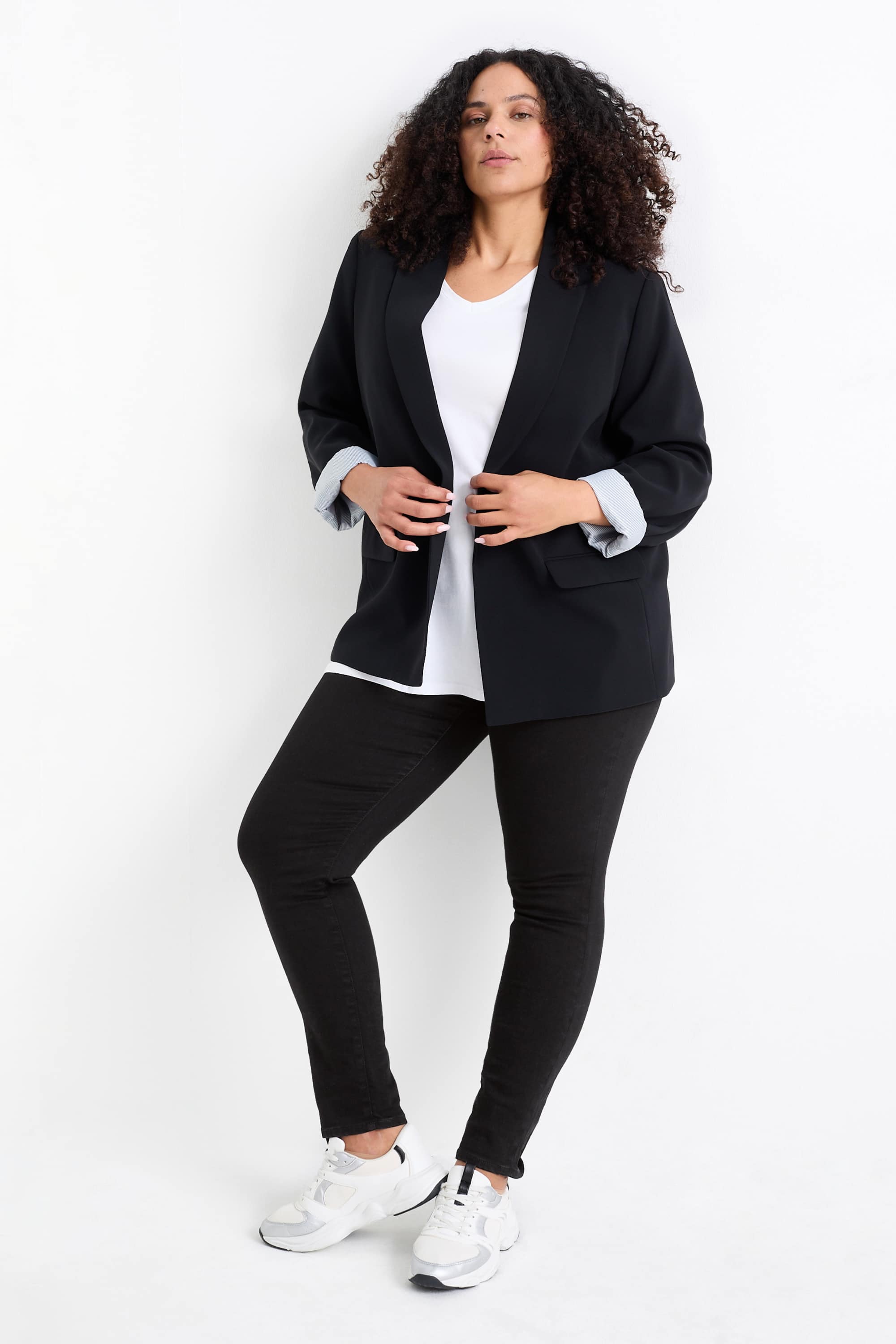 Skinny jeans - mid waist - shaping jeans - LYCRA® black