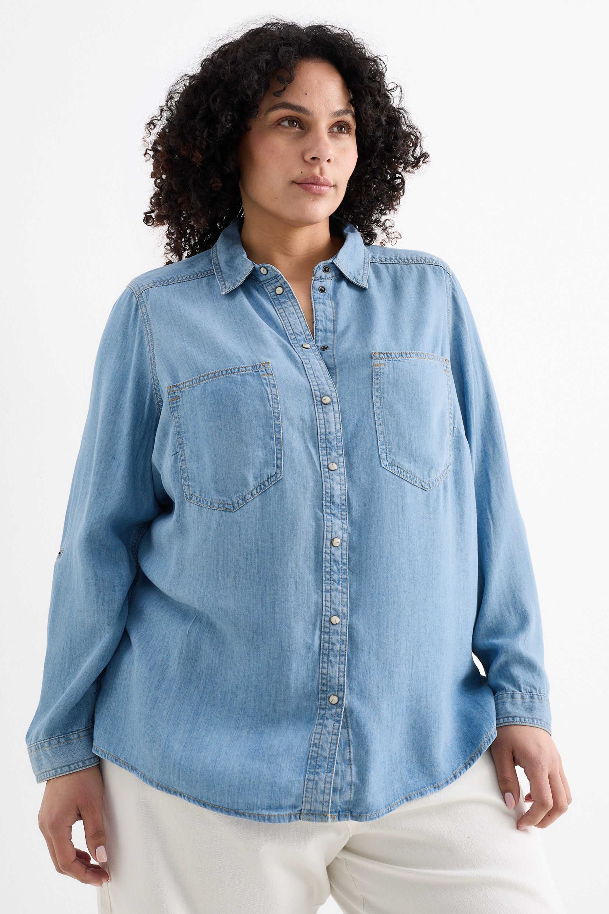 Denim blouse denim-light blue