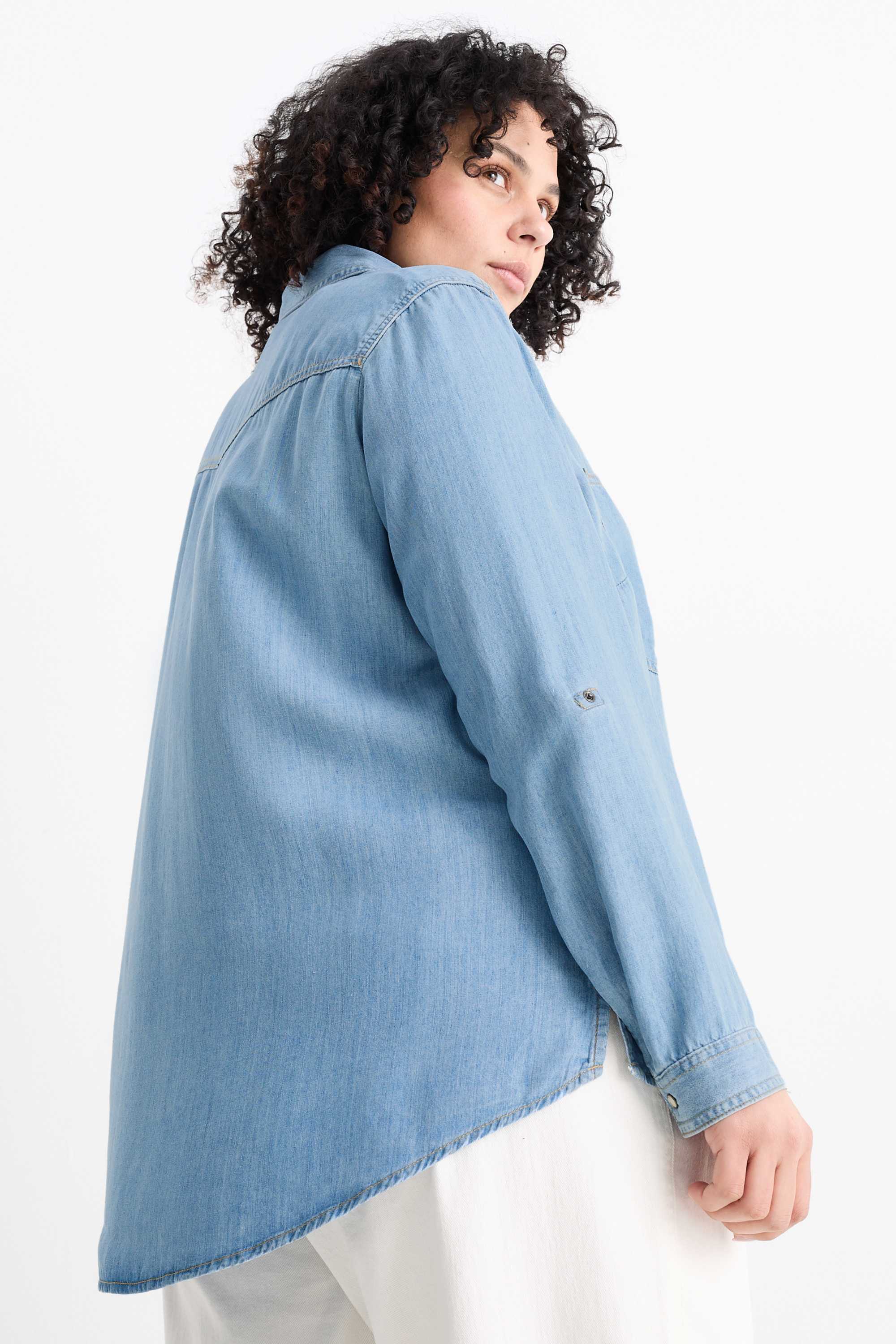 Denim blouse denim-light blue