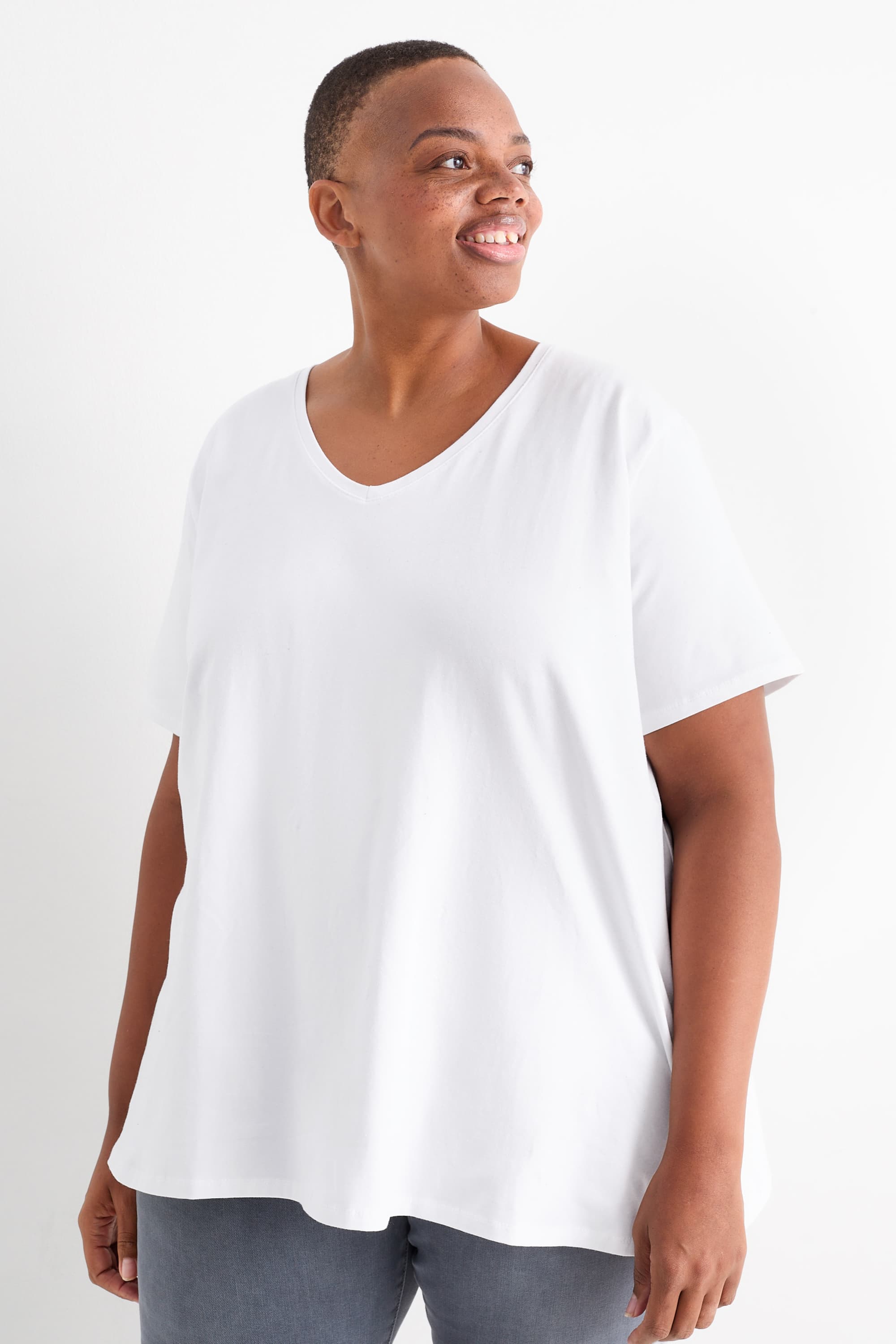 Multipack of 2 - V-neck T-shirt - LYCRA® white