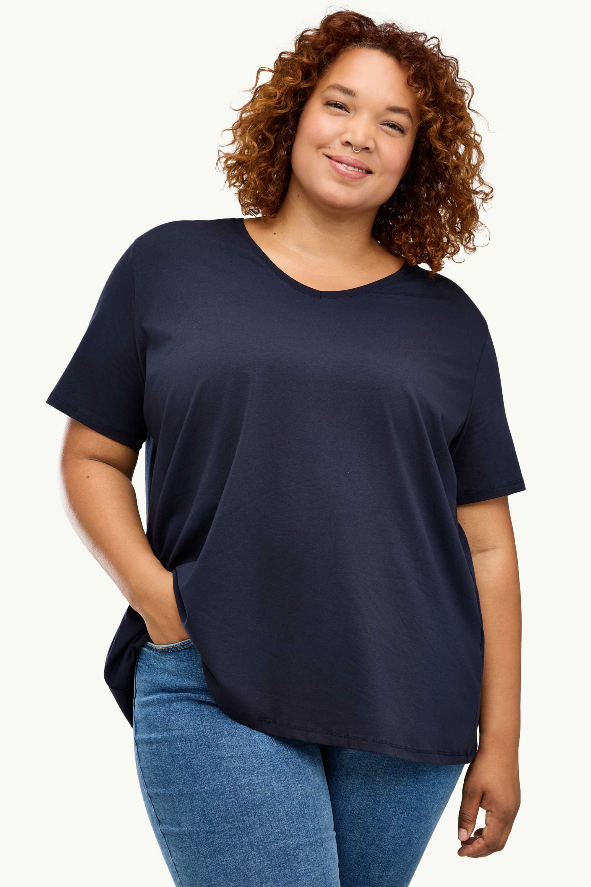 Multipack of 2 - V-neck T-shirt - LYCRA® dark blue