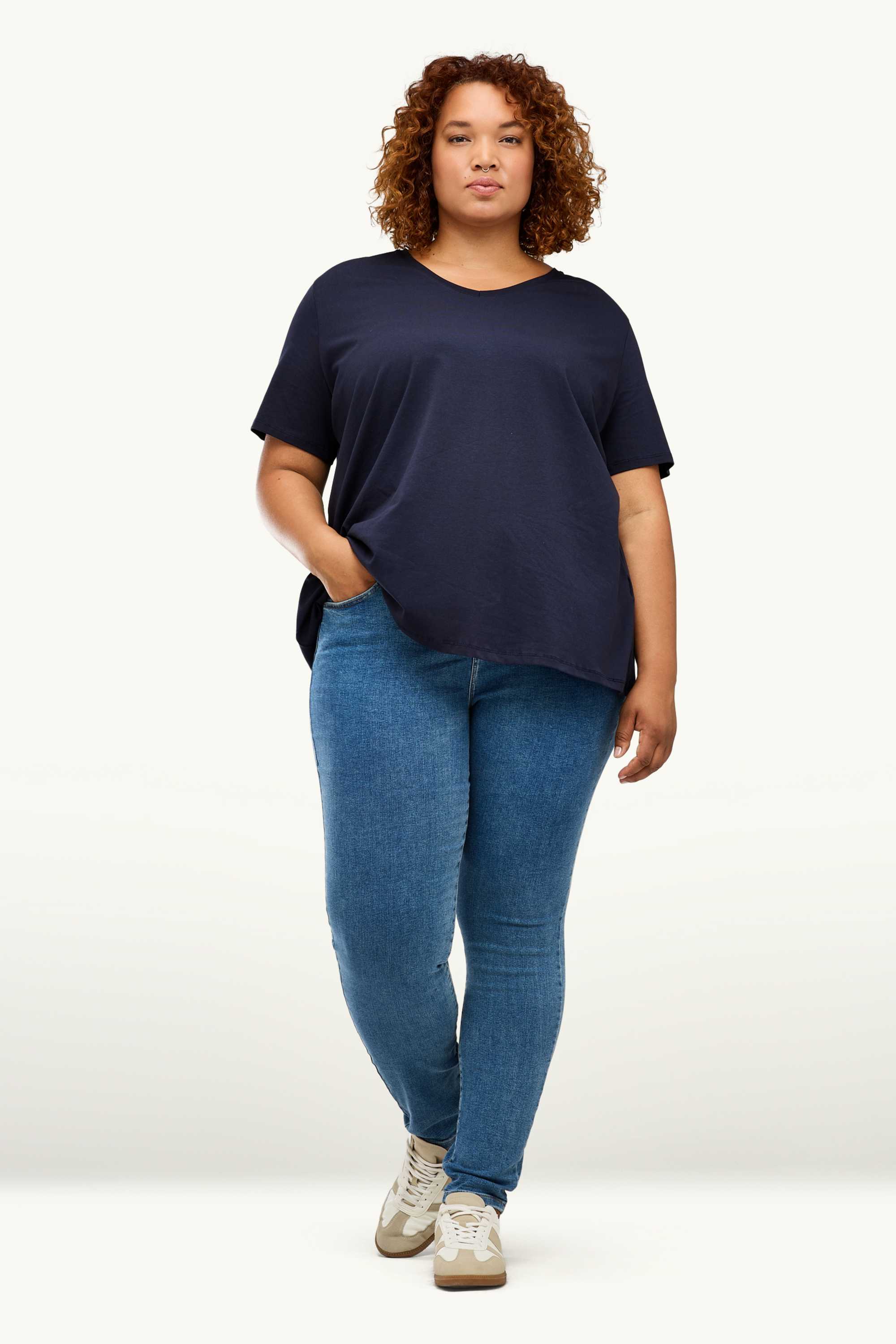Multipack of 2 - V-neck T-shirt - LYCRA® dark blue