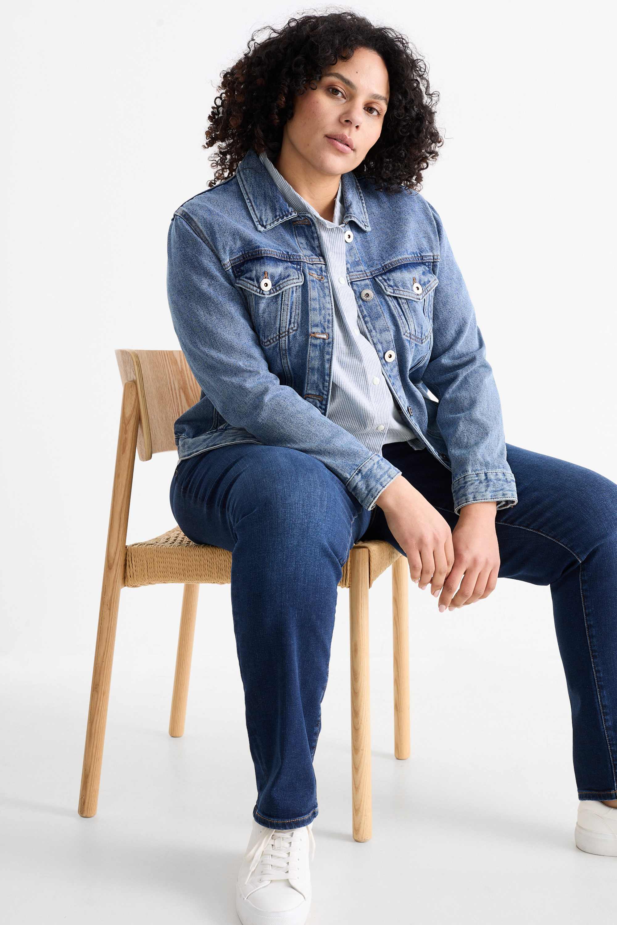 Blouse - striped blue