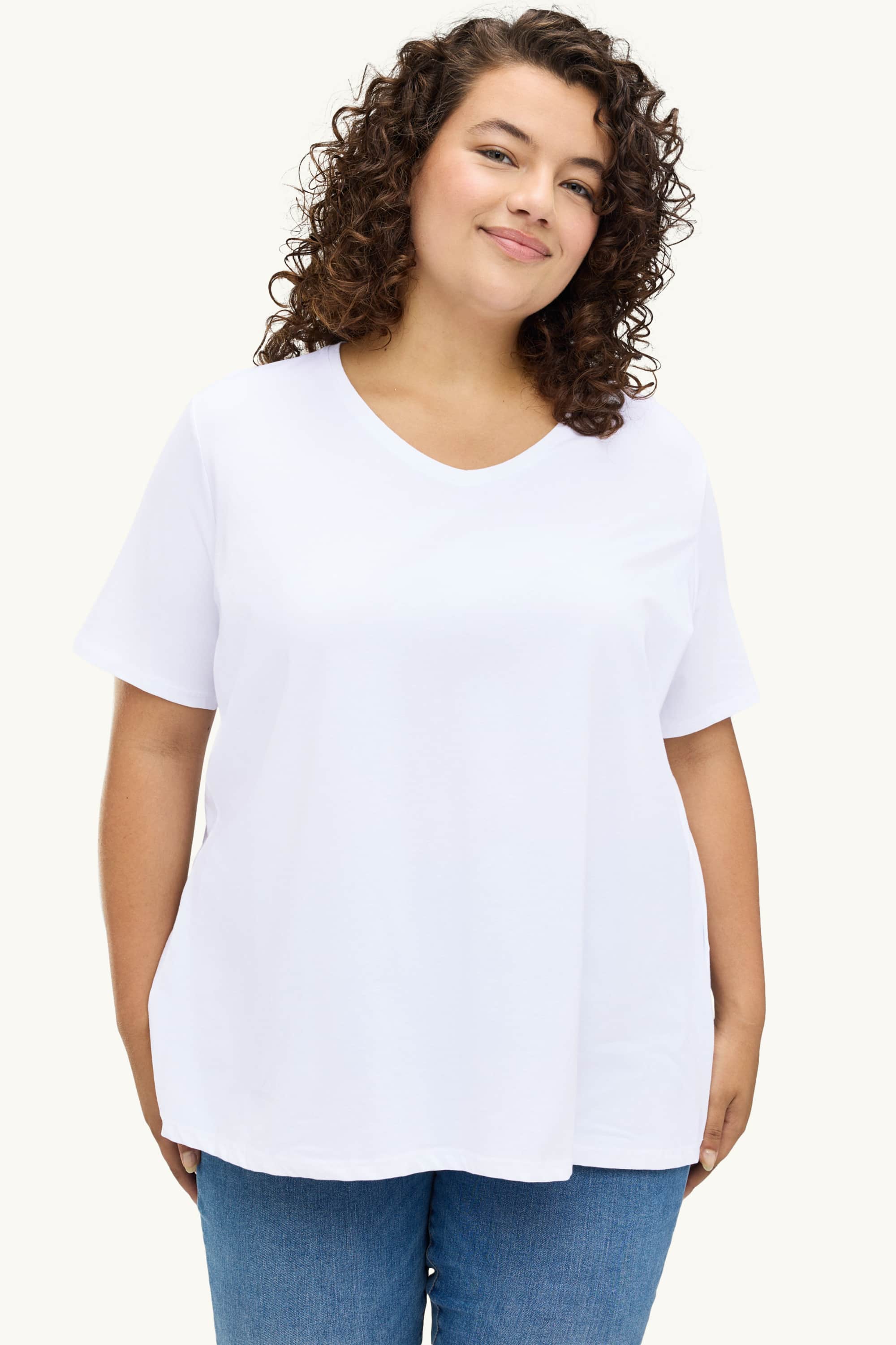 Multipack of 2 - V-neck T-shirt - stretch - LYCRA® white
