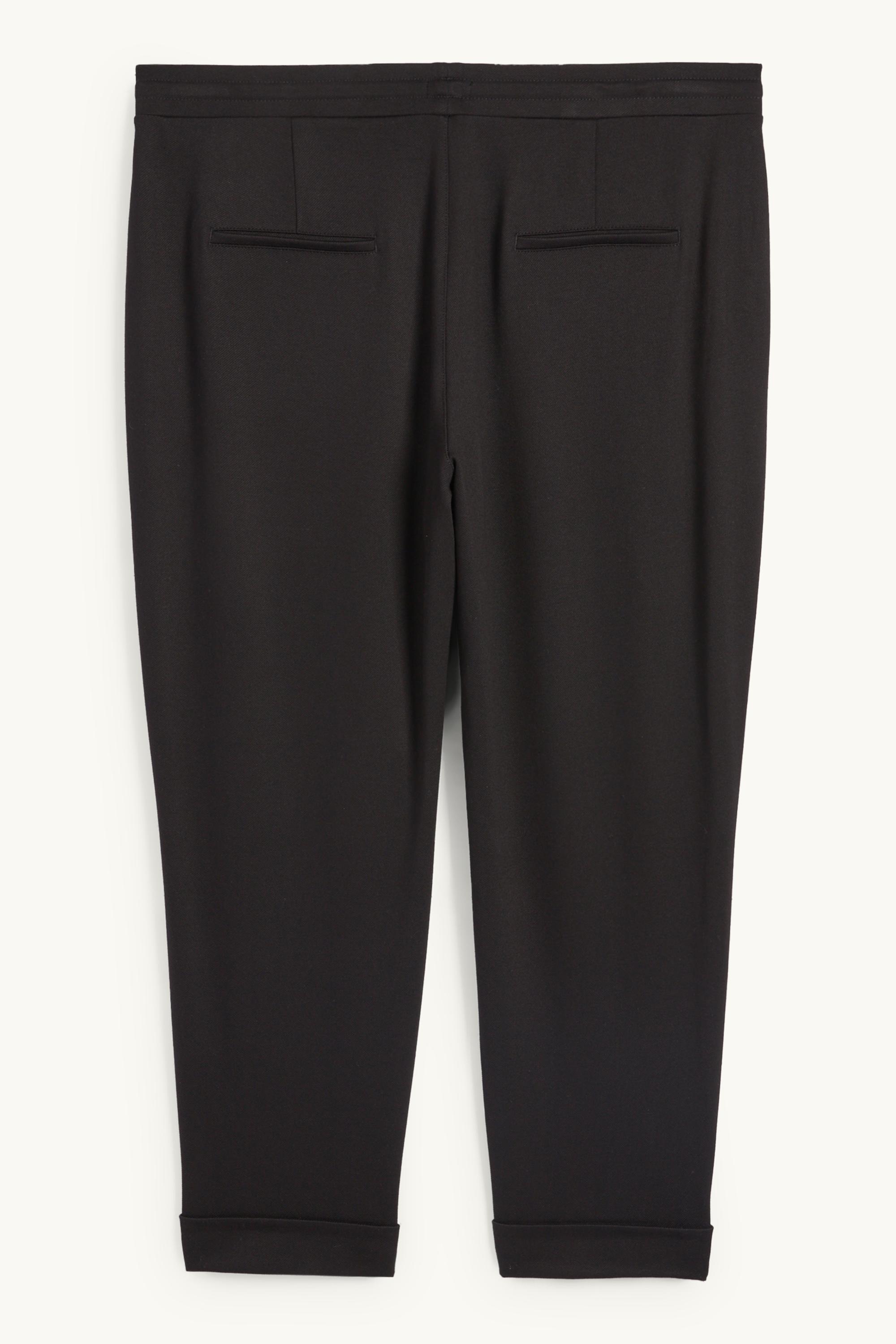 Cloth trousers - mid-rise waist - tapered fit black