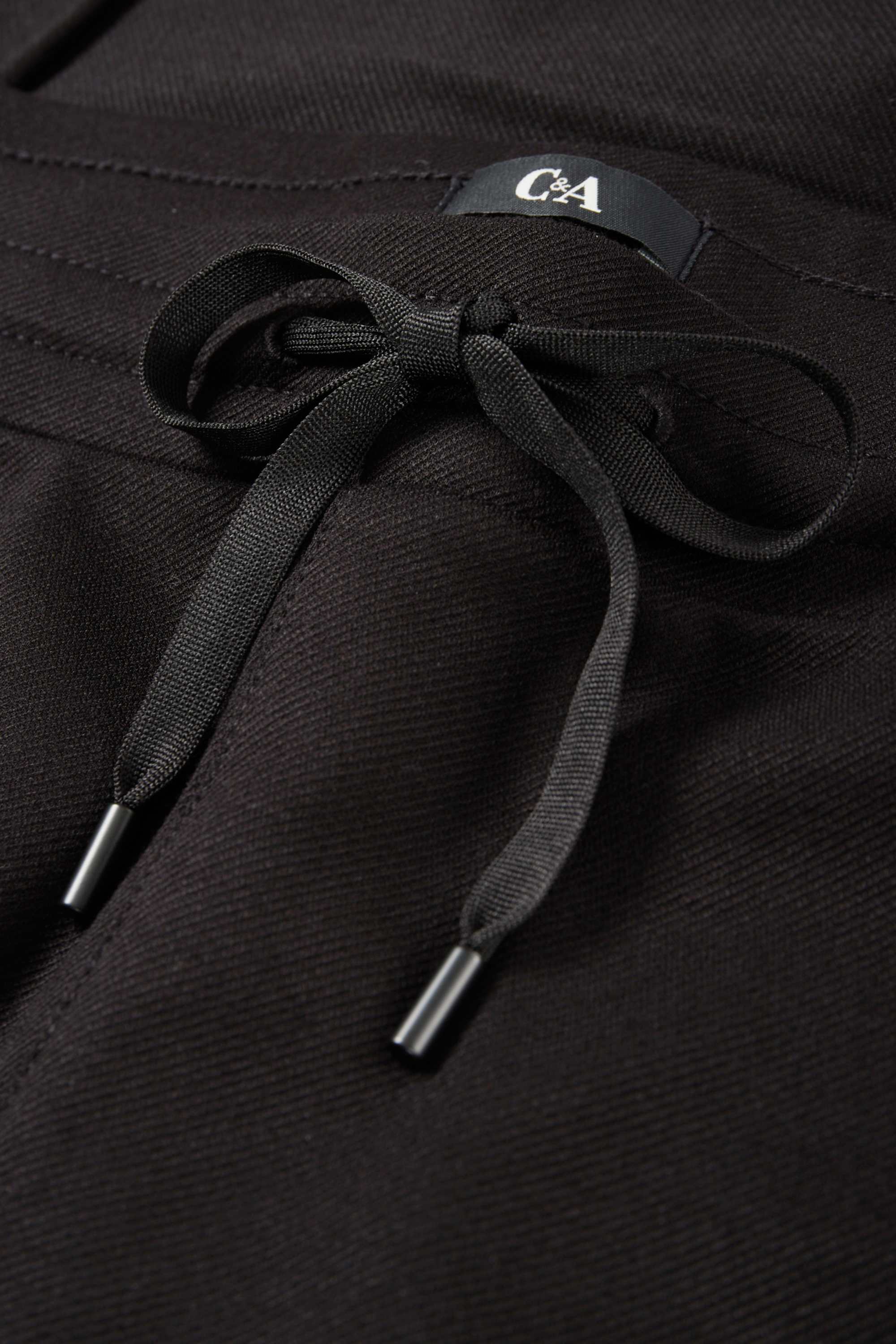 Cloth trousers - mid-rise waist - tapered fit black