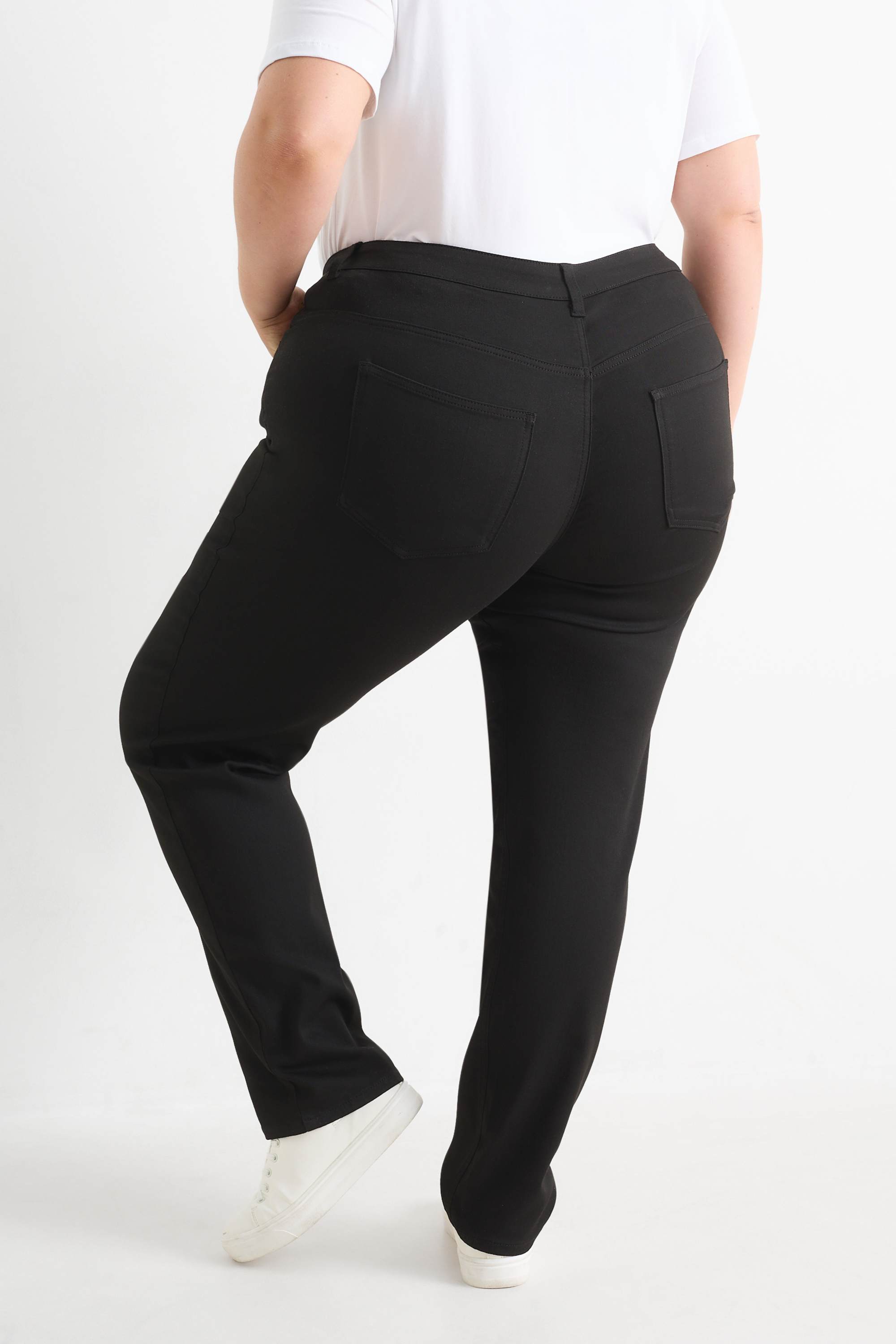 Cloth trousers - high waist - slim fit black