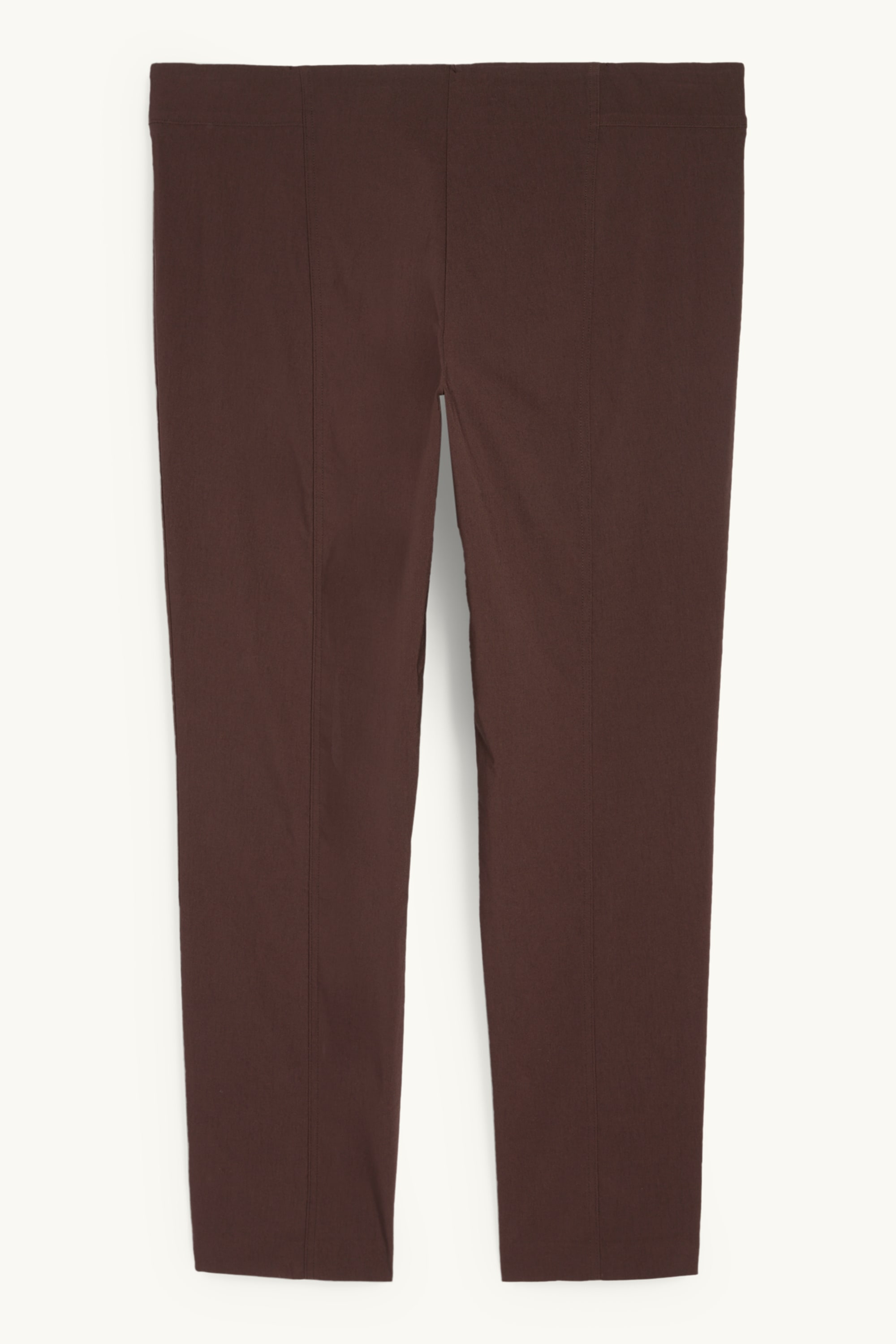 Cloth trousers - high waist - straight fit - LYCRA® dark brown
