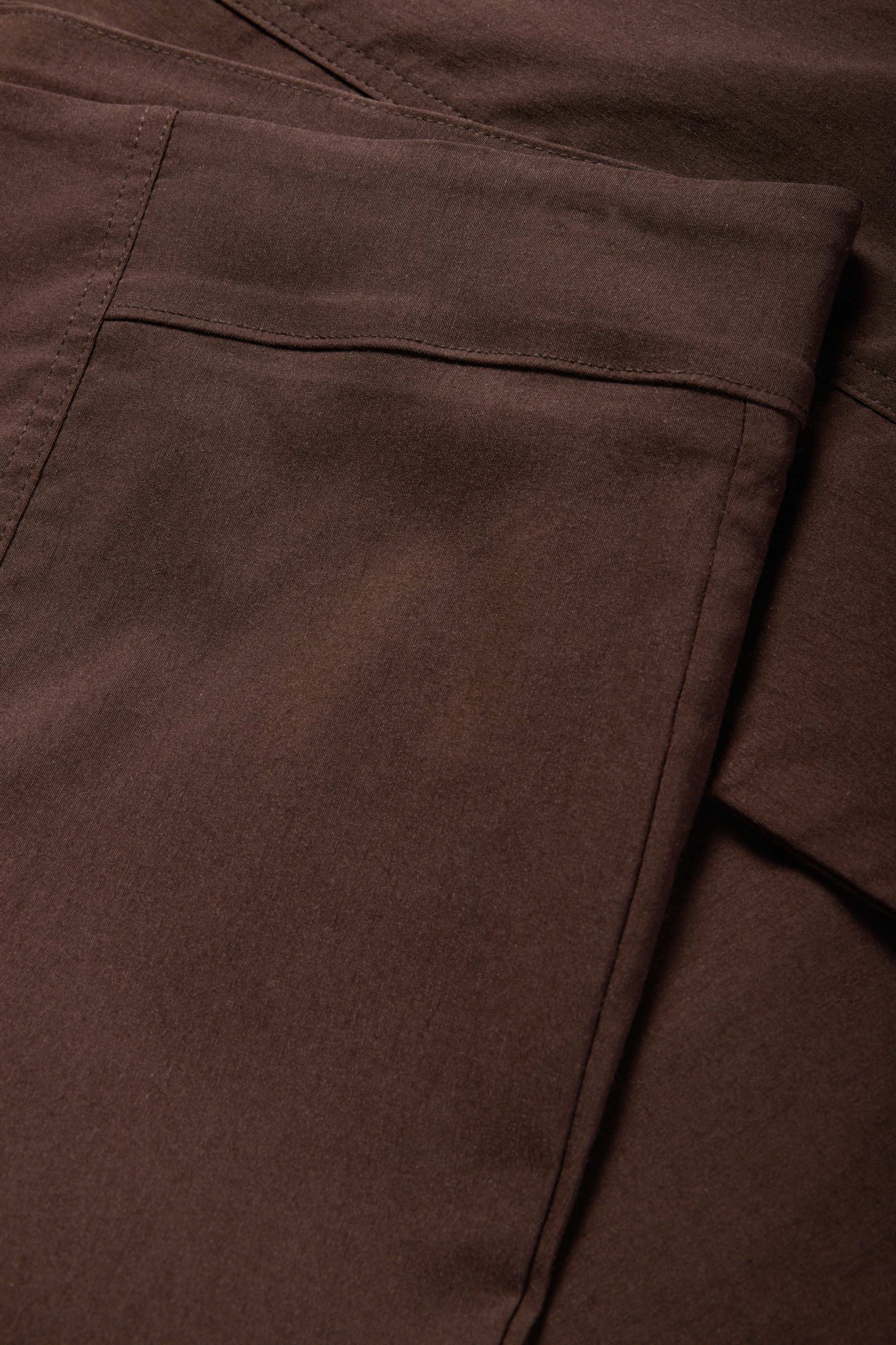 Cloth trousers - high waist - straight fit - LYCRA® dark brown