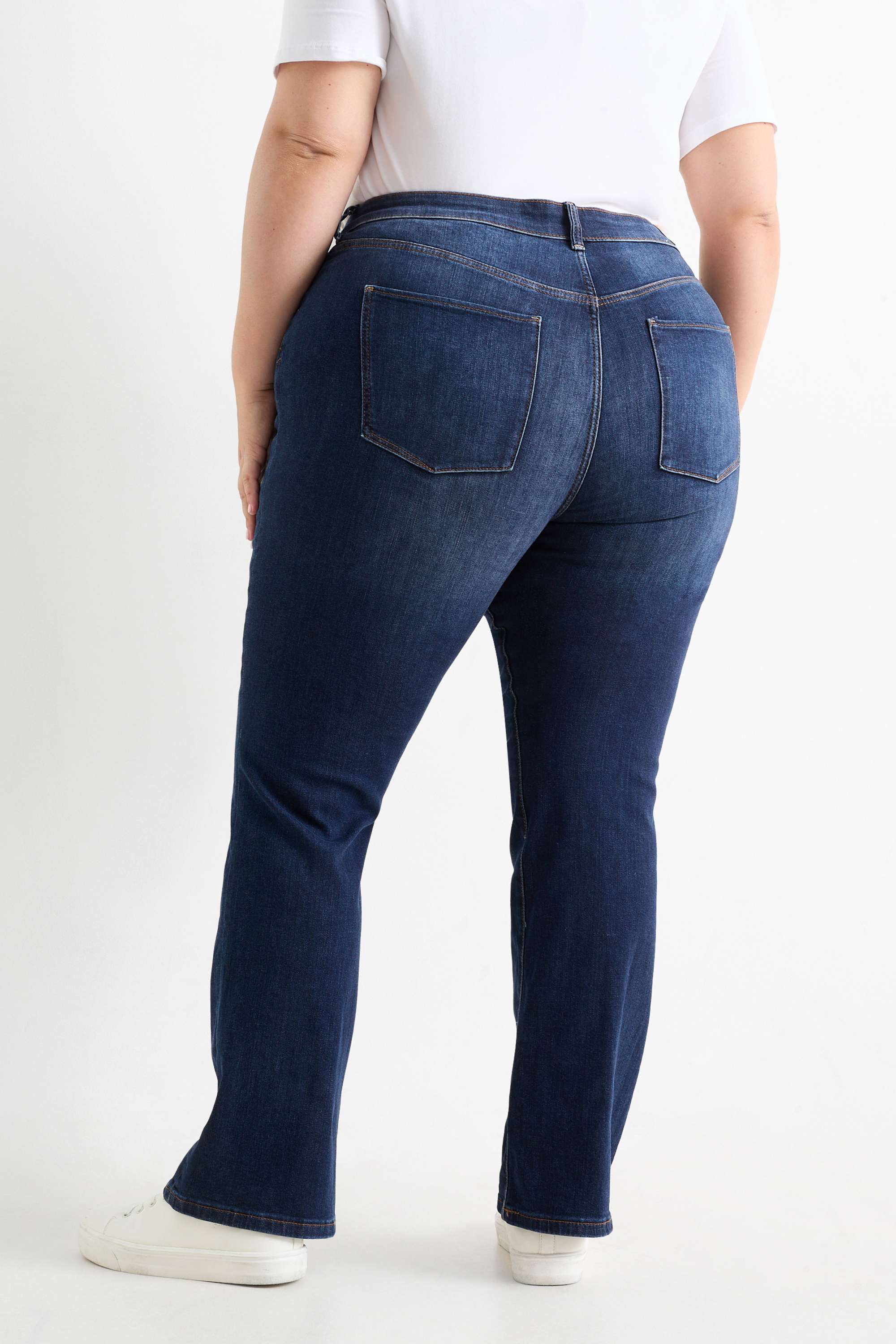 Bootcut jeans - mid-rise waist denim-dark blue