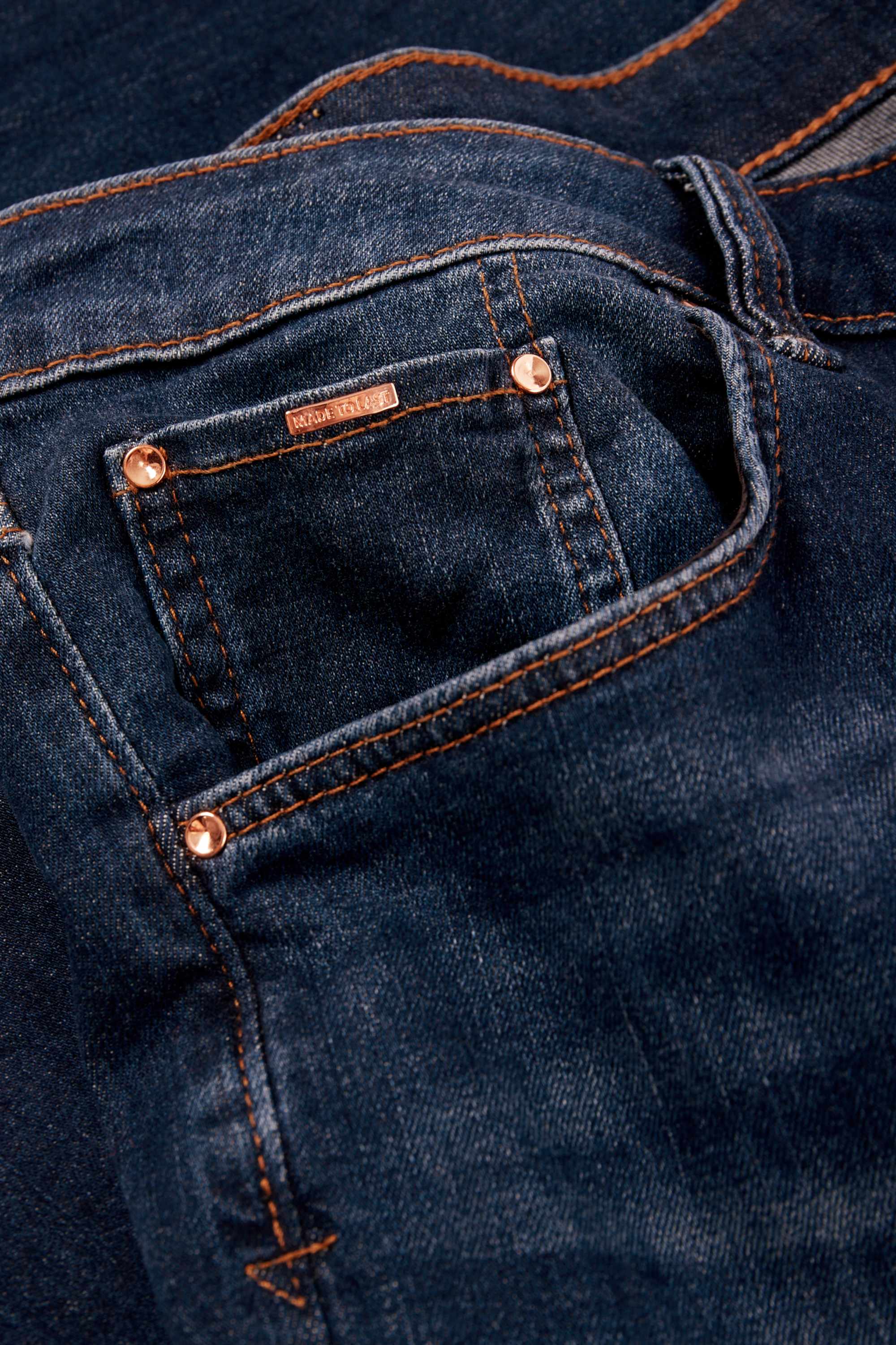 Bootcut jeans - mid-rise waist denim-dark blue
