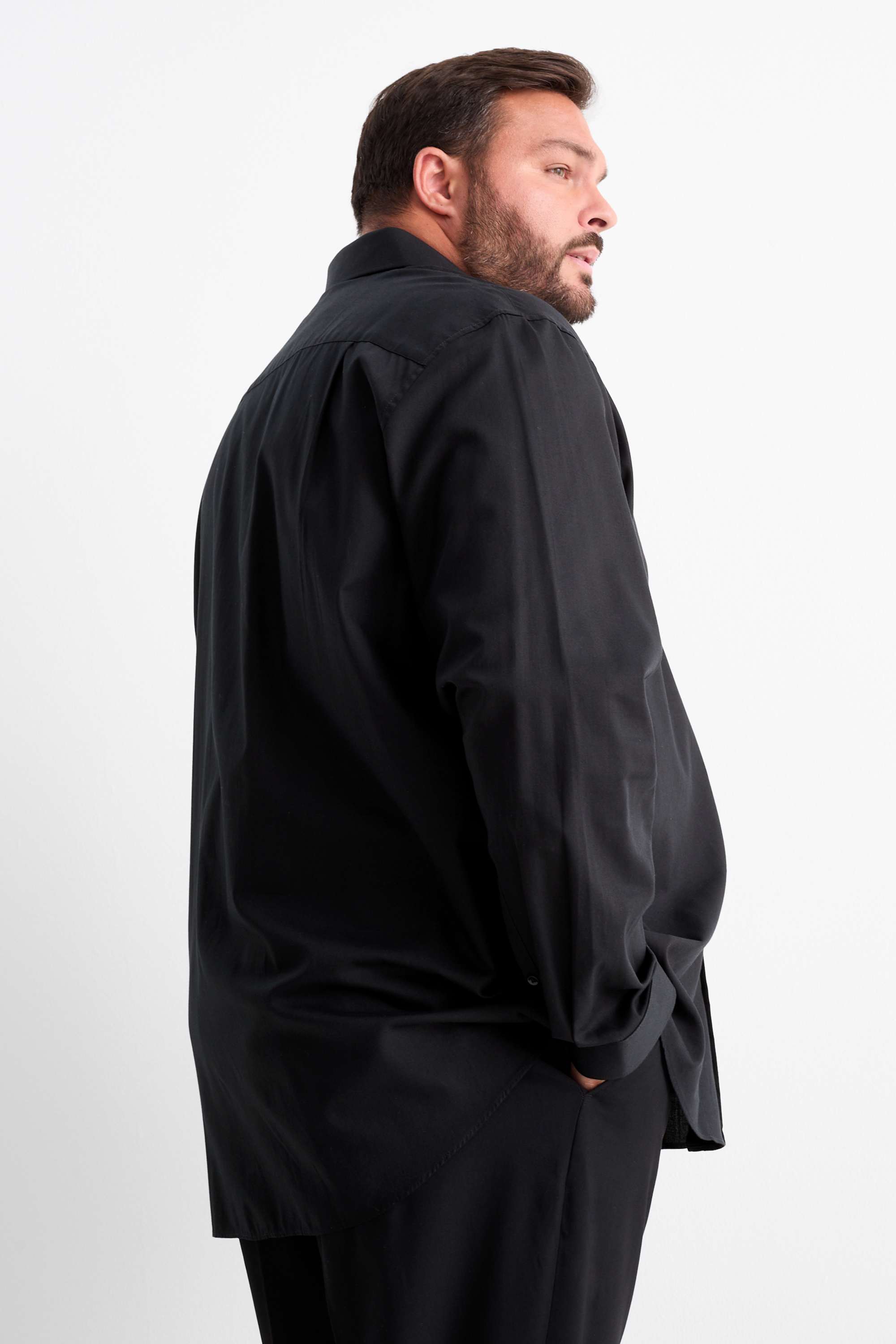 Shirt - regular fit - kent collar - easy-iron black