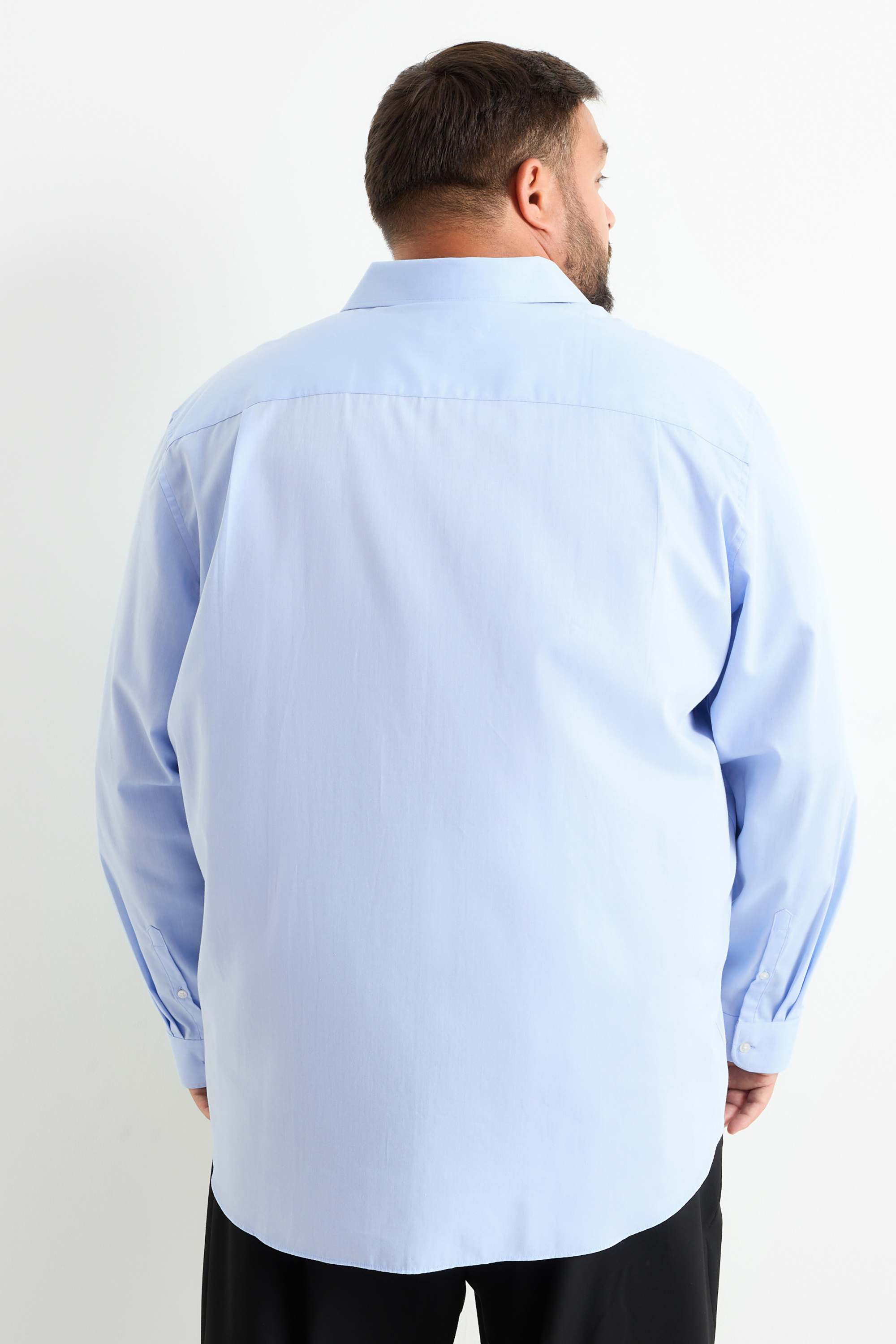 Shirt - regular fit - kent collar - easy-iron light blue
