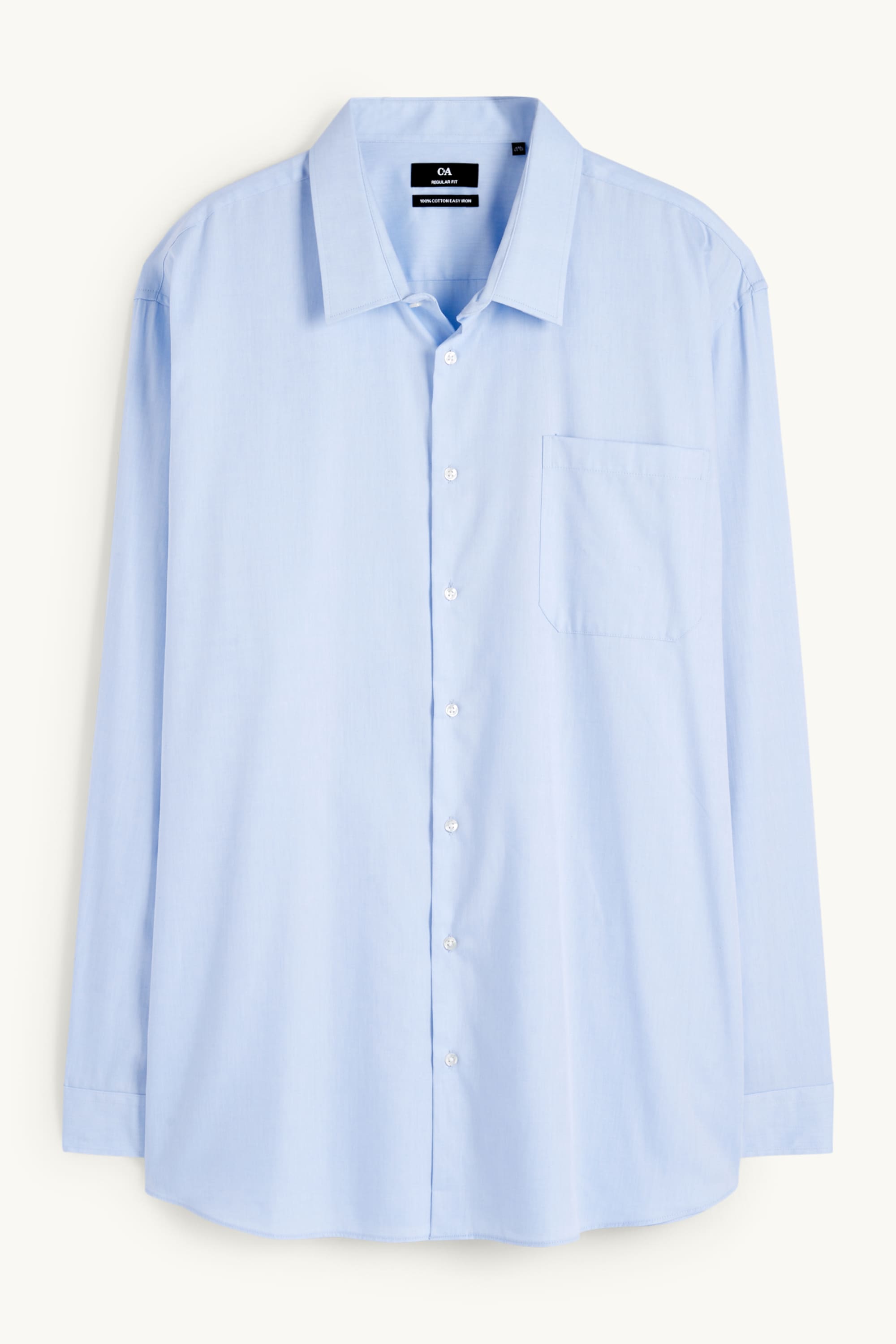 Shirt - regular fit - kent collar - easy-iron light blue