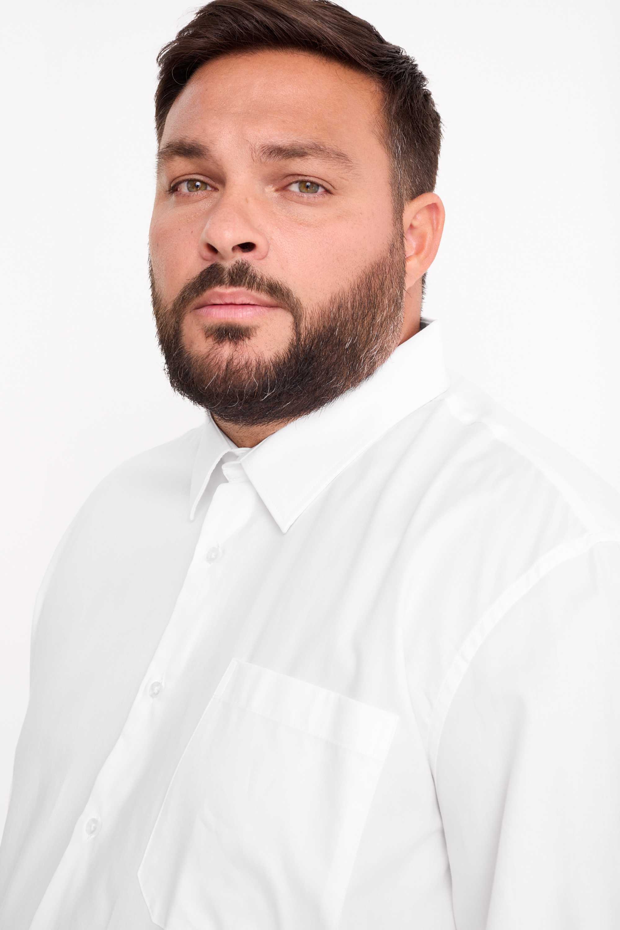 Shirt - regular fit - kent collar - easy-iron cremewhite