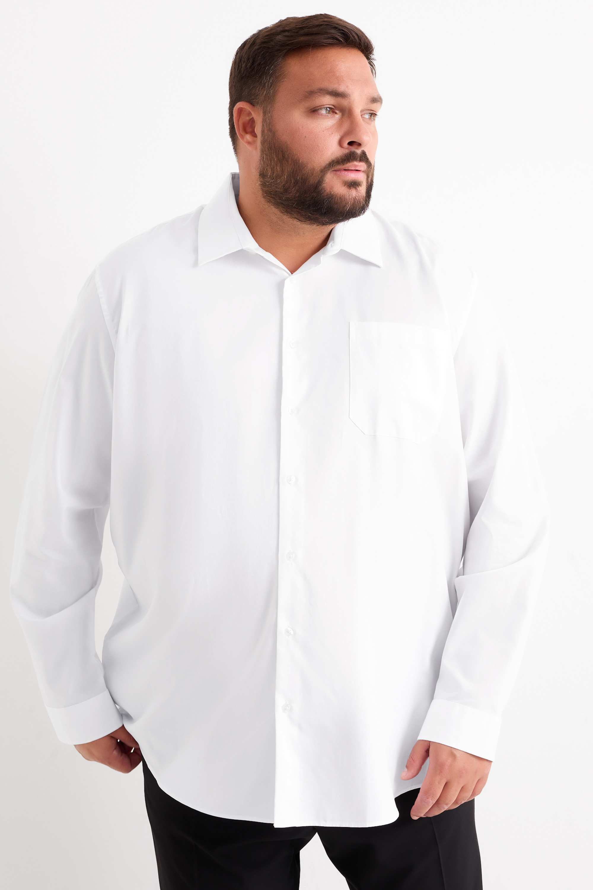 Shirt - regular fit - kent collar - easy-iron cremewhite