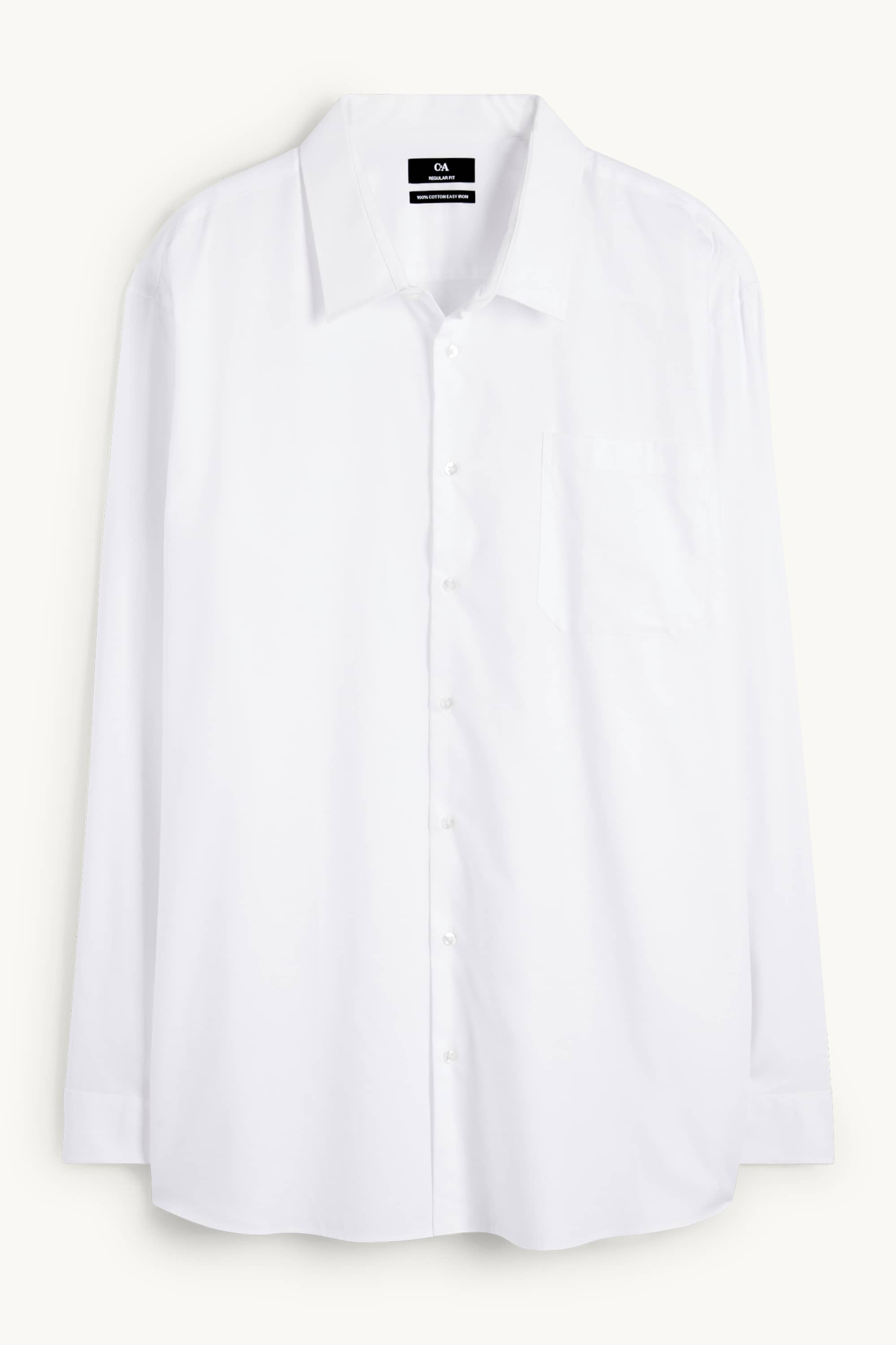 Shirt - regular fit - kent collar - easy-iron cremewhite