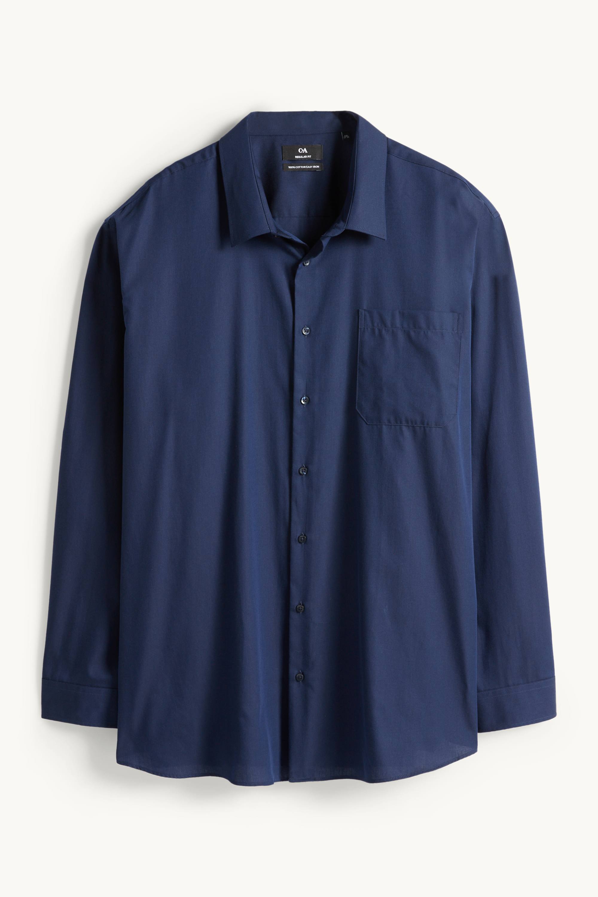 Shirt - regular fit - kent collar - easy-iron dark blue