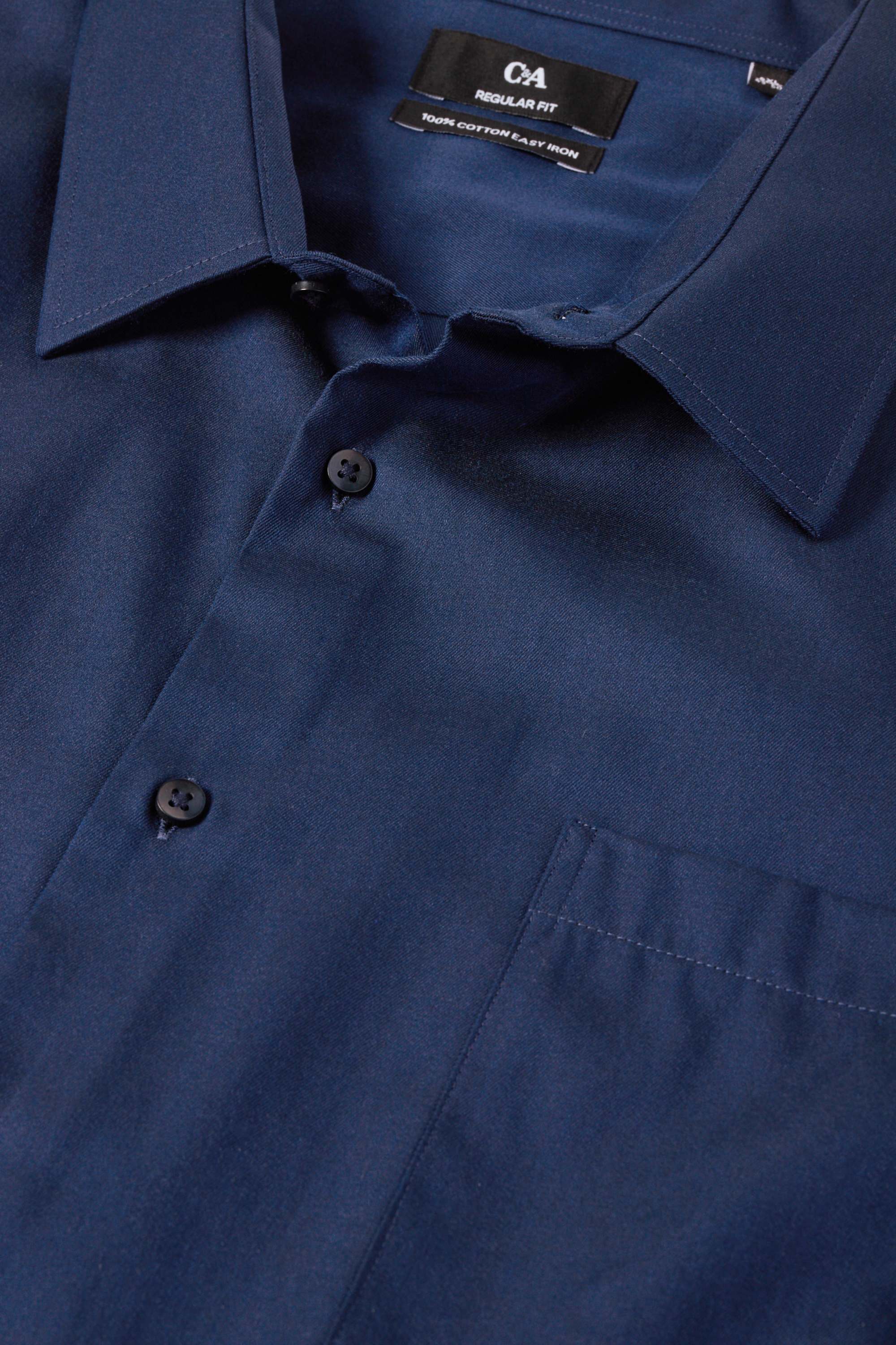 Shirt - regular fit - kent collar - easy-iron dark blue