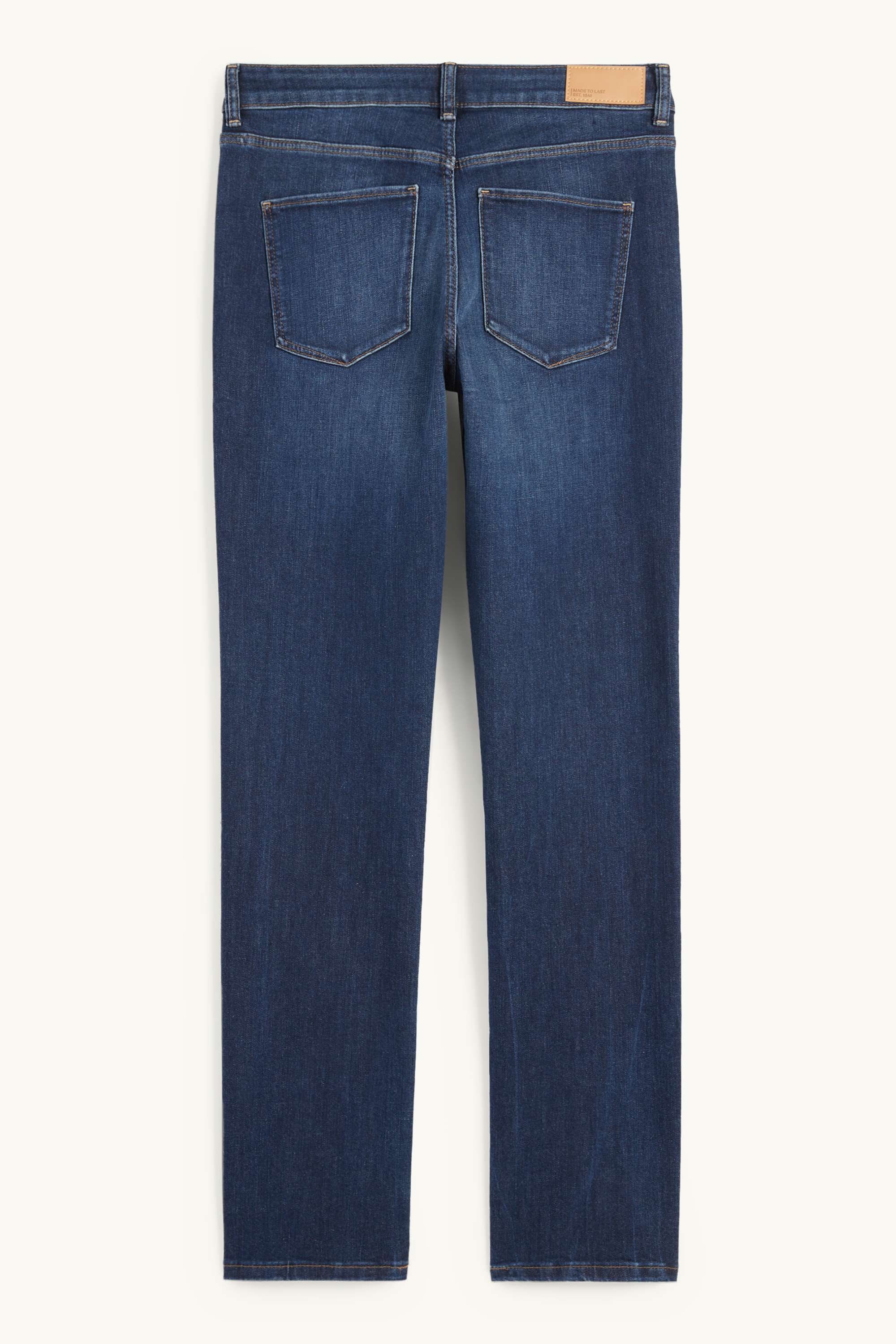 Straight jeans - mid-rise waist - LYCRA® blue denim