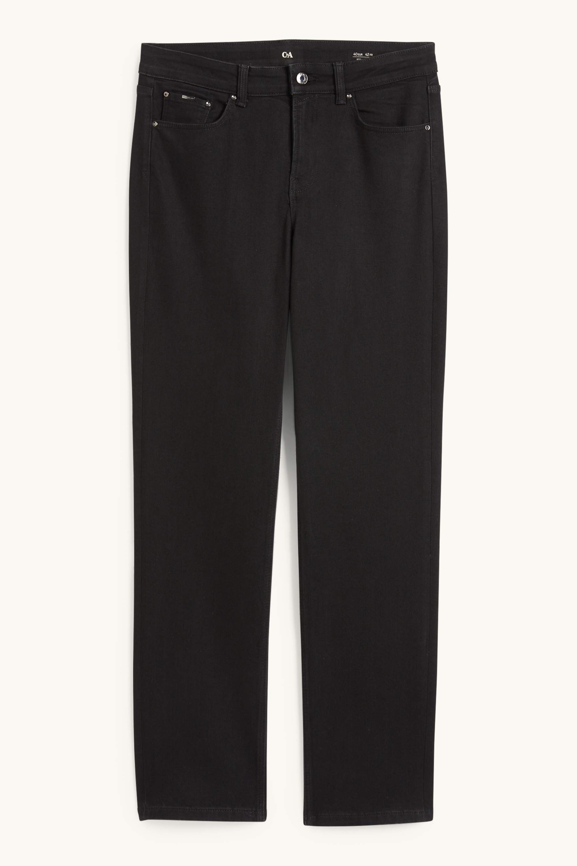 Straight jeans - mid-rise waist - LYCRA® black