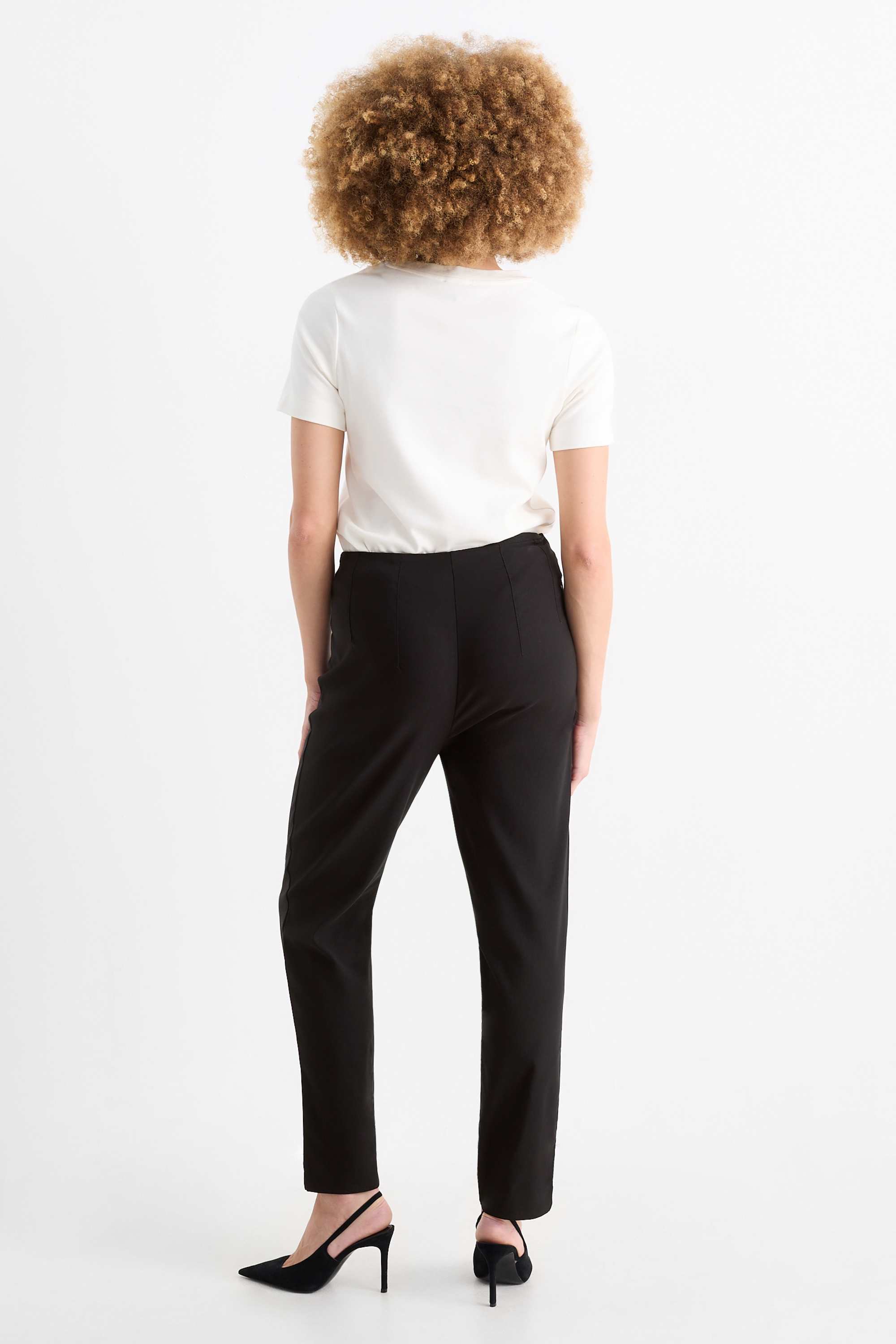 Cloth trousers - high waist - slim fit black