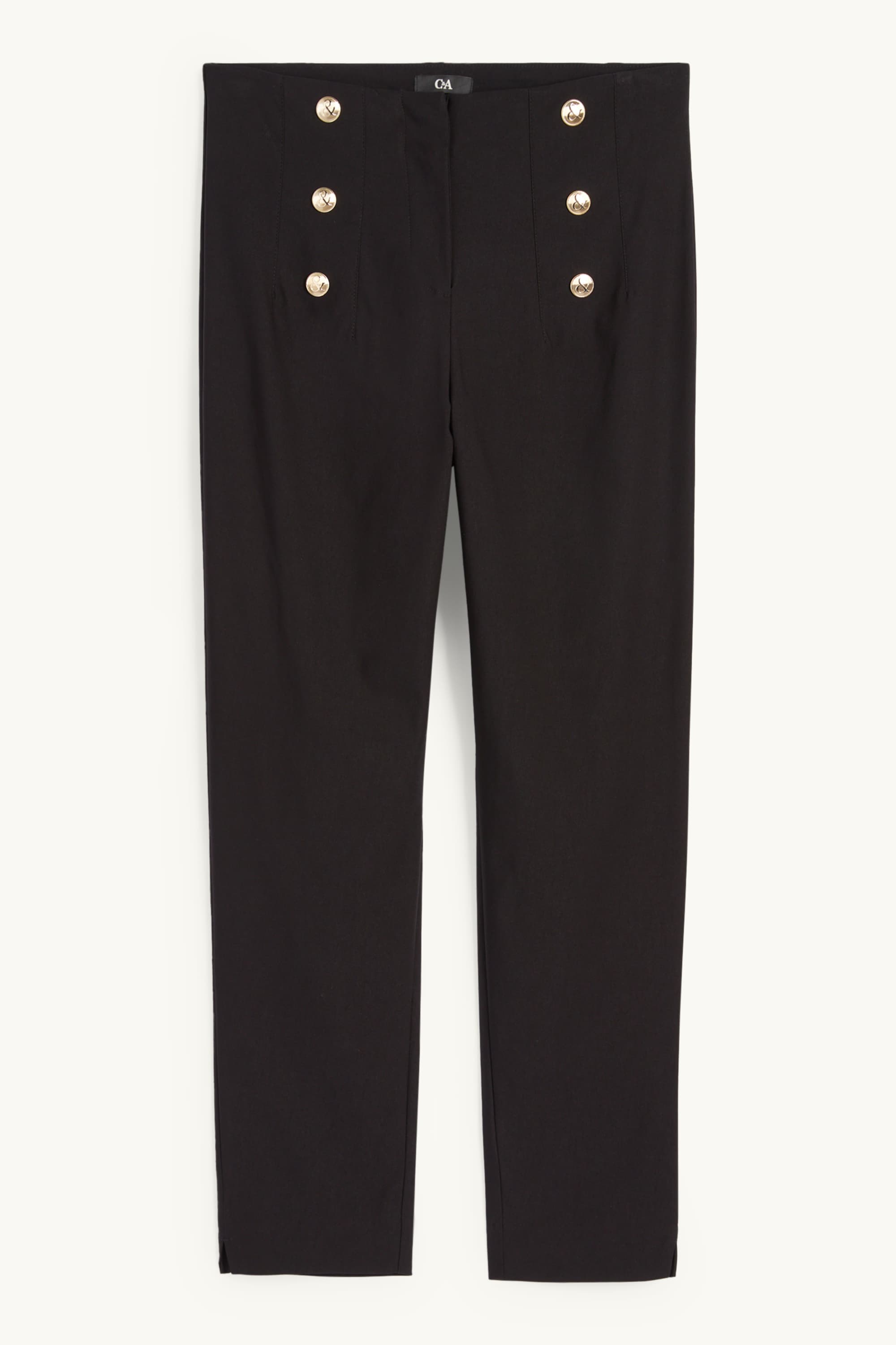 Cloth trousers - high waist - slim fit black
