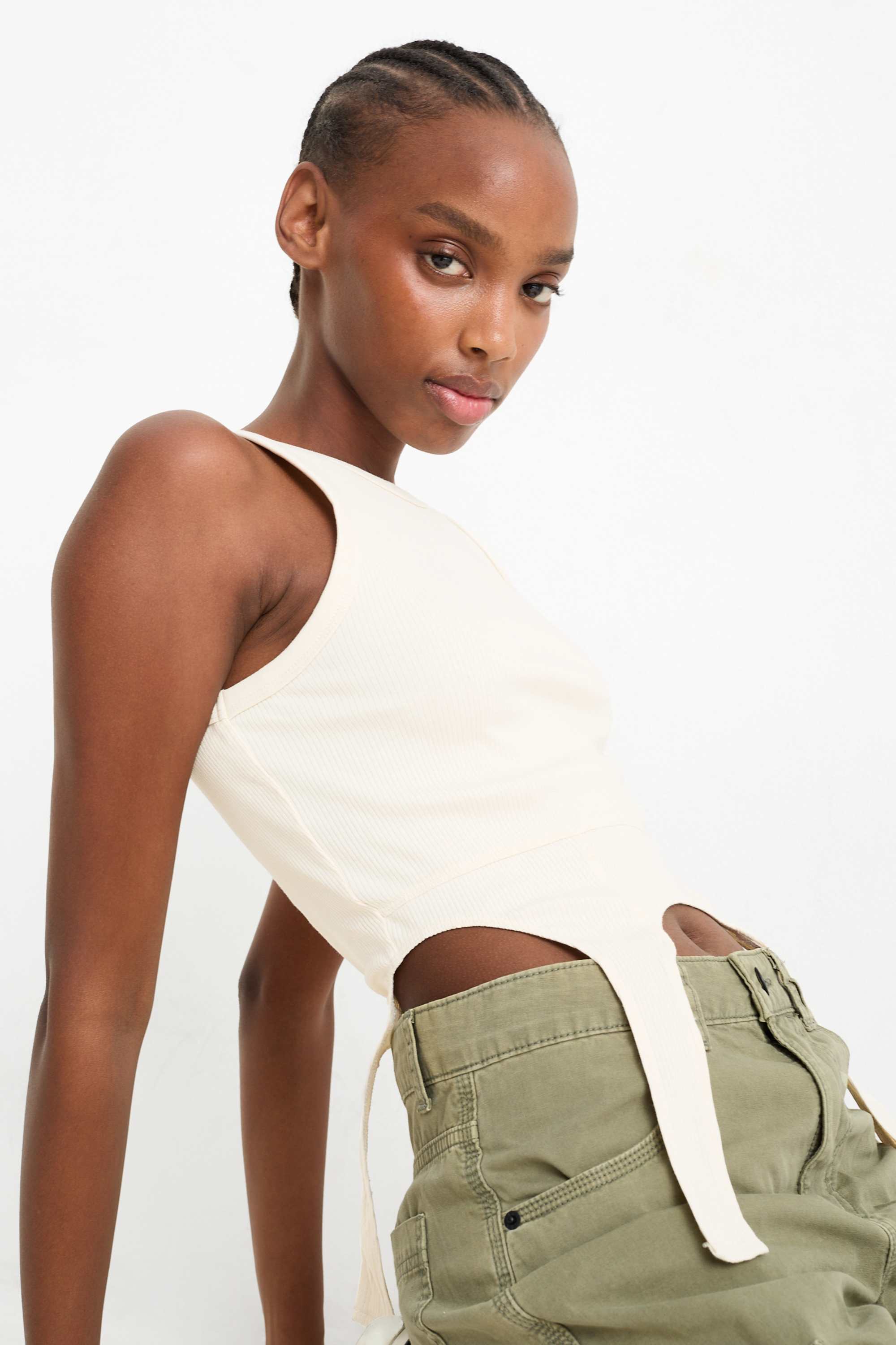 Cropped top light beige