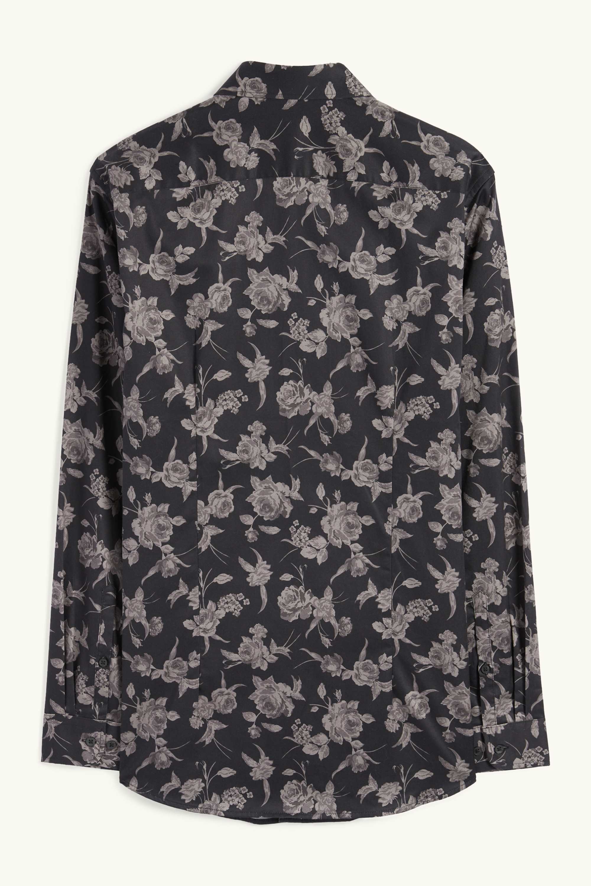 Business shirt - slim fit - kent collar - easy-iron - patterned black
